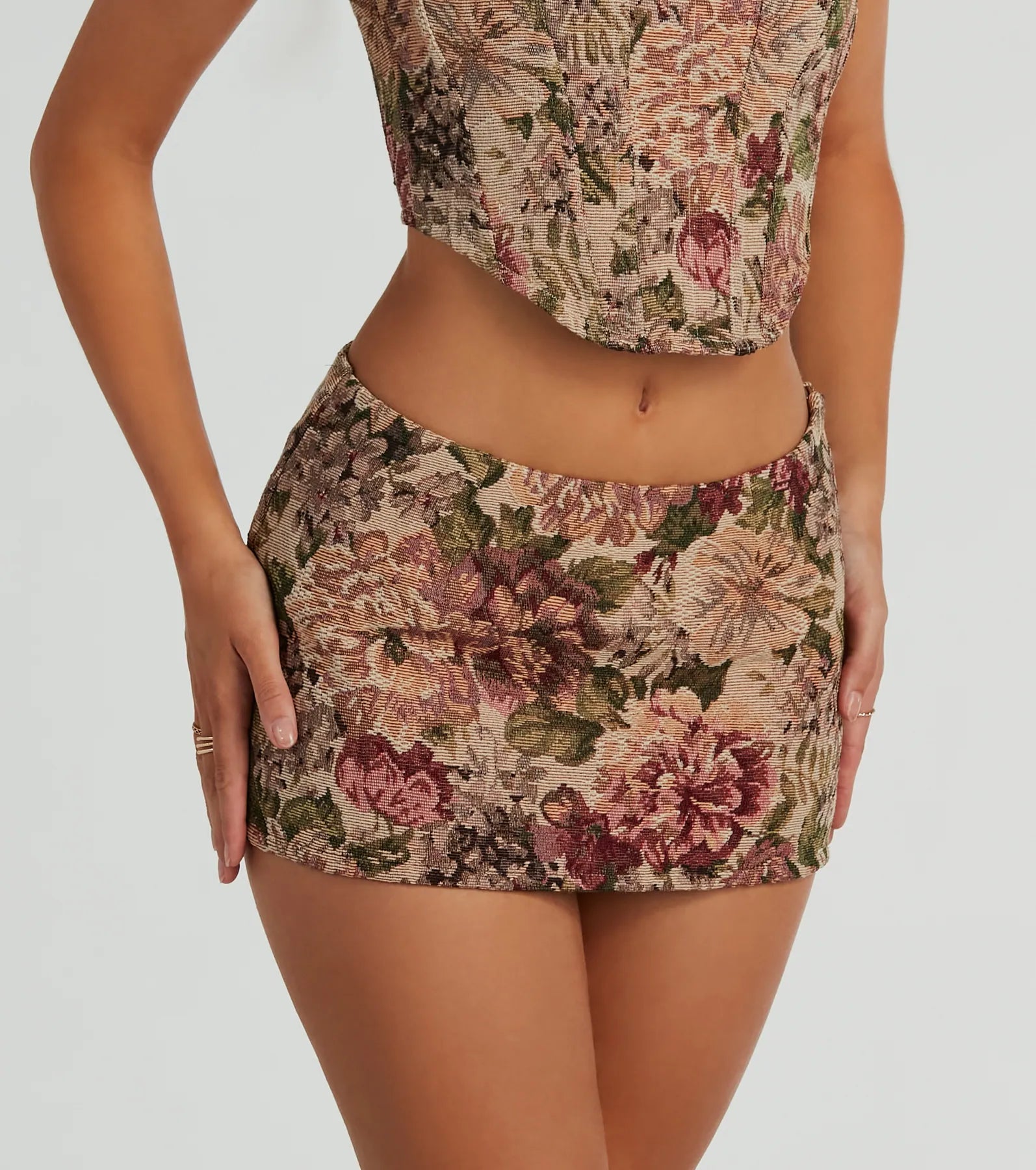 Premium Floral Tapestry Micro Mini Skort - Ultimate Style Statement