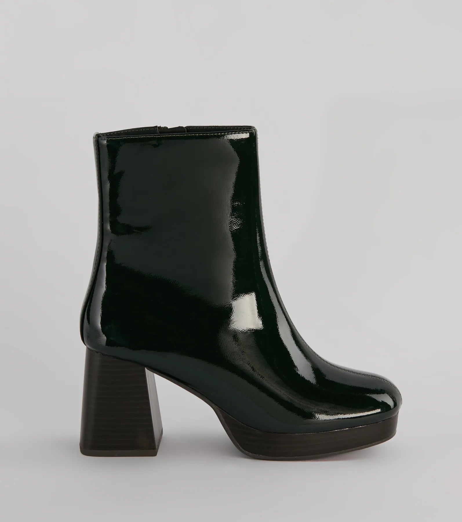 Ultimate Seize The Moment Patent Block Heel Booties - Elevate Your Style