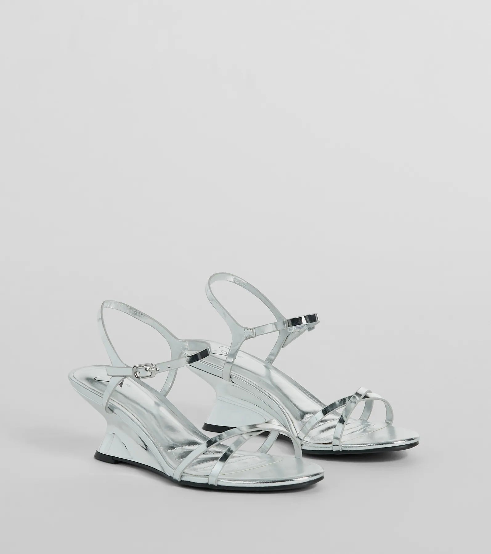 Forever Fab Reflective Chrome Wedge Heels - Ultimate Festival Style