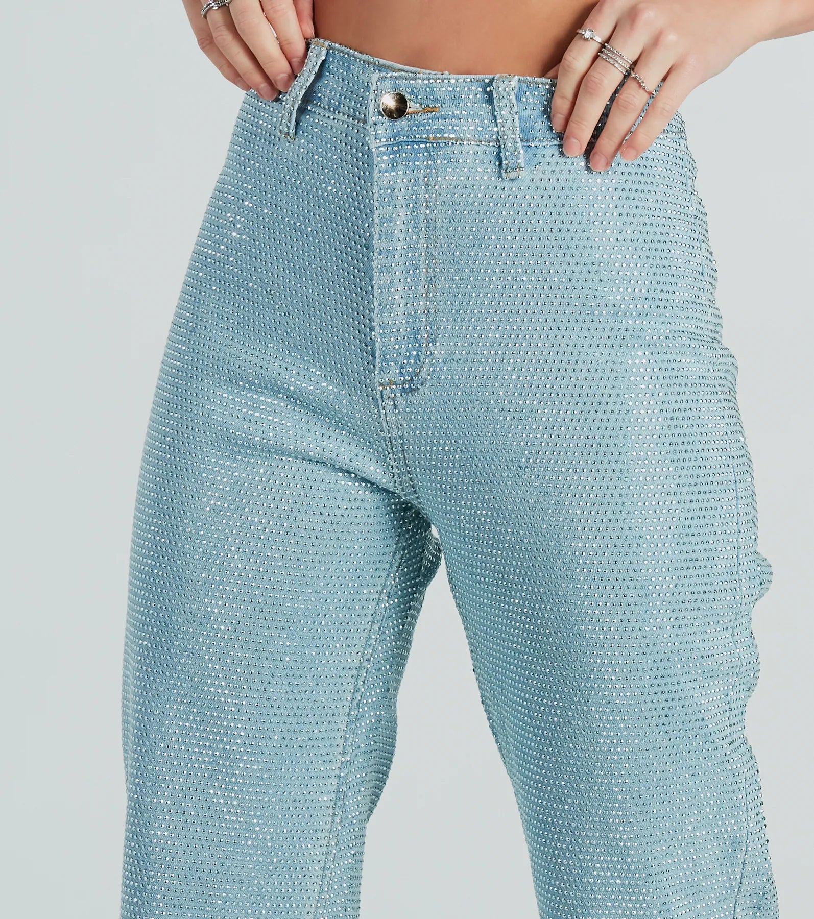 Ultimate Glam Rhinestone Straight-Leg Jeans - Iconic Style Upgrade