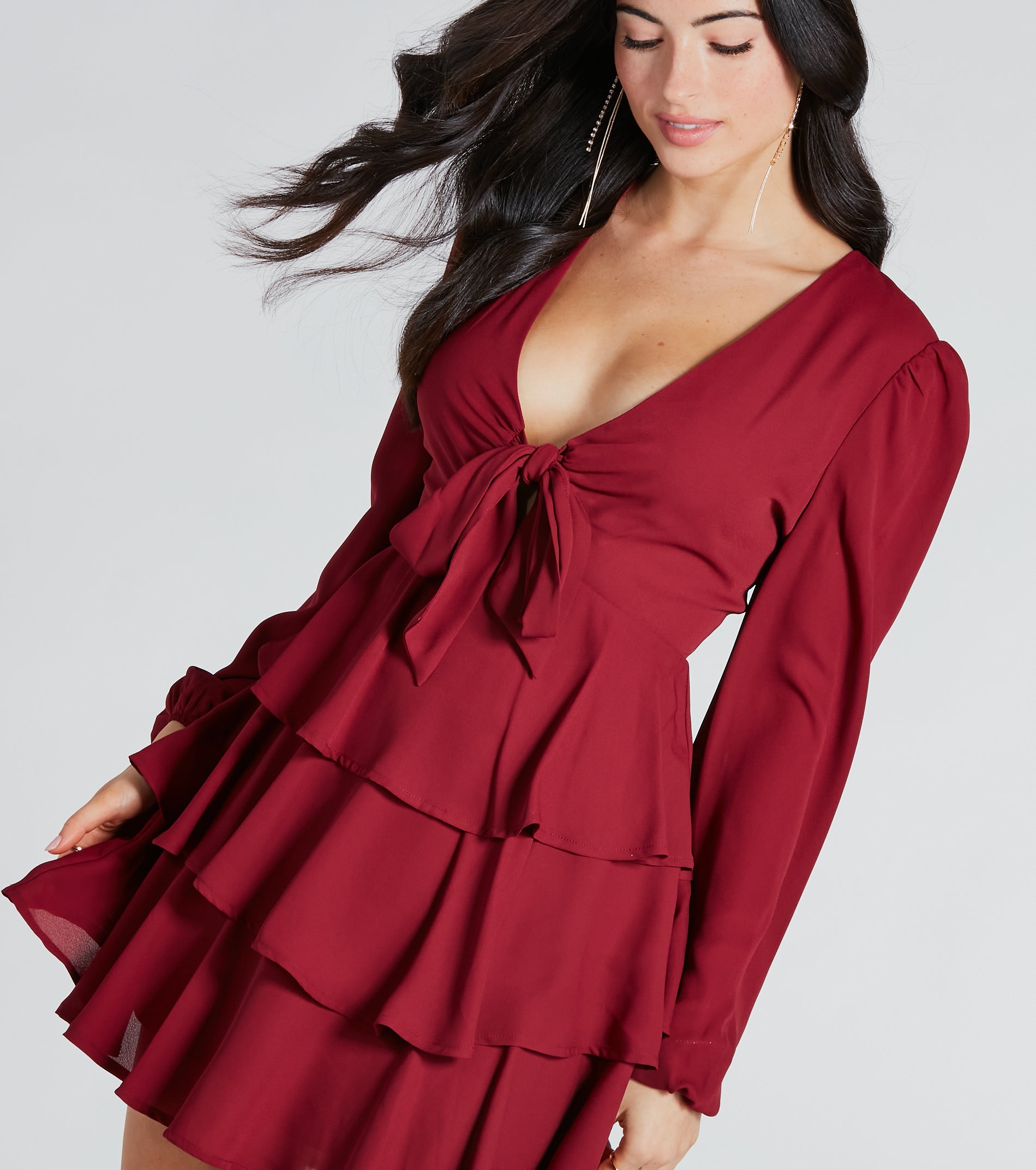 Ultimate Elegance Chiffon Ruffle Skater Dress