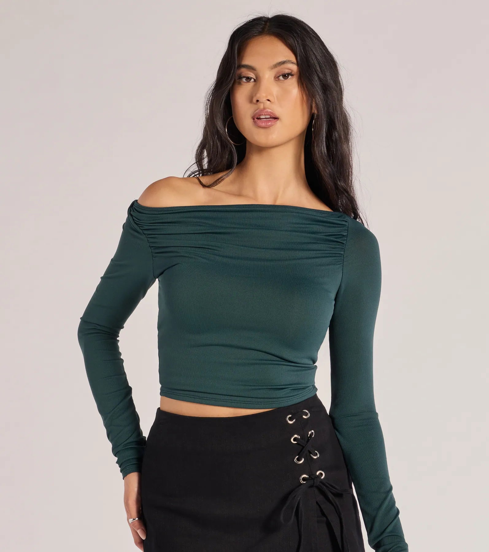 Premium Off-The-Shoulder Long Sleeve Top - Ultimate Casual Chic