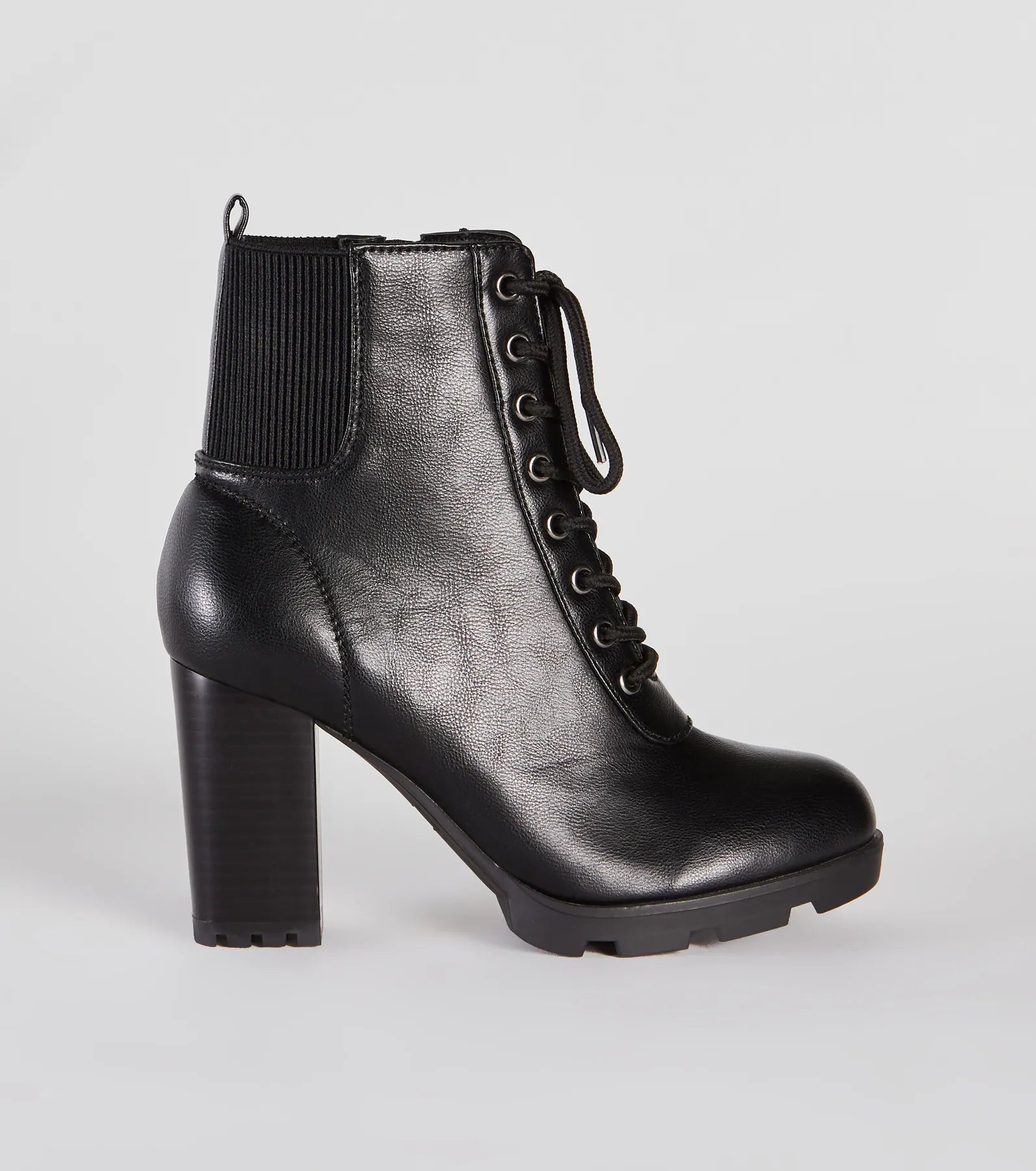 Ultimate Edgy Lace-Up Heeled Combat Booties