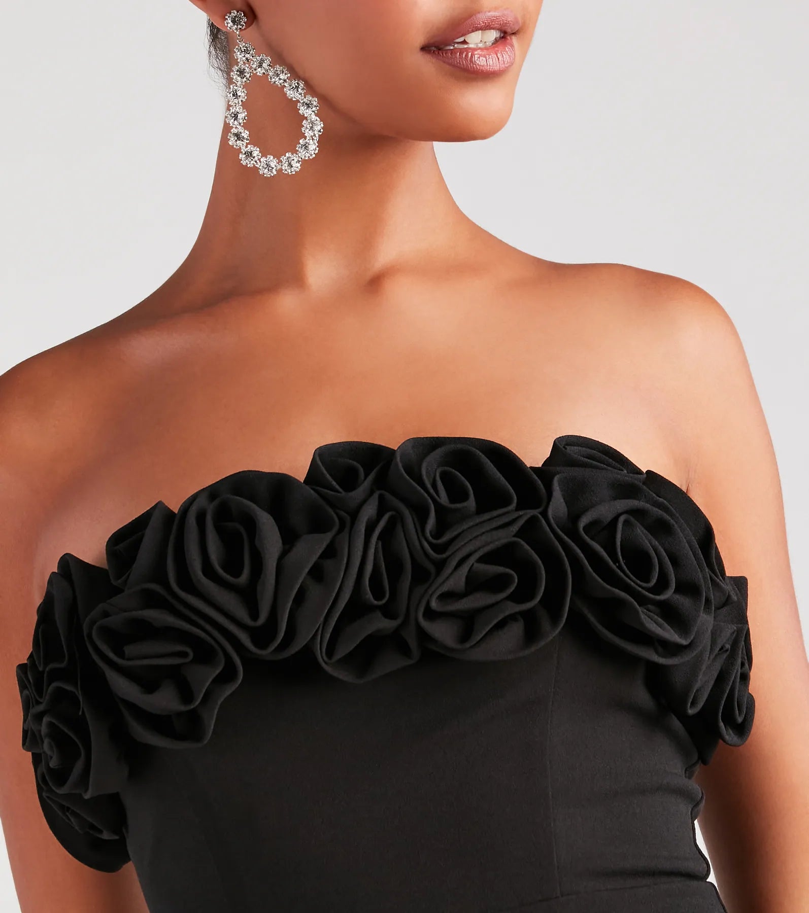 Ultimate Elegance: Paula Formal Crepe Rose Strapless Mermaid Dress