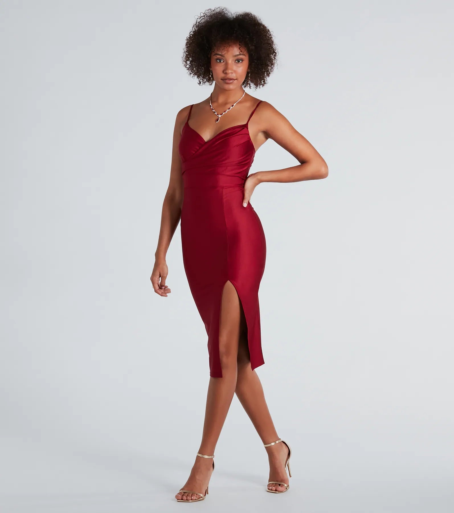 Premium Surplice V-Neck Midi Dress - Ultimate Style & Comfort