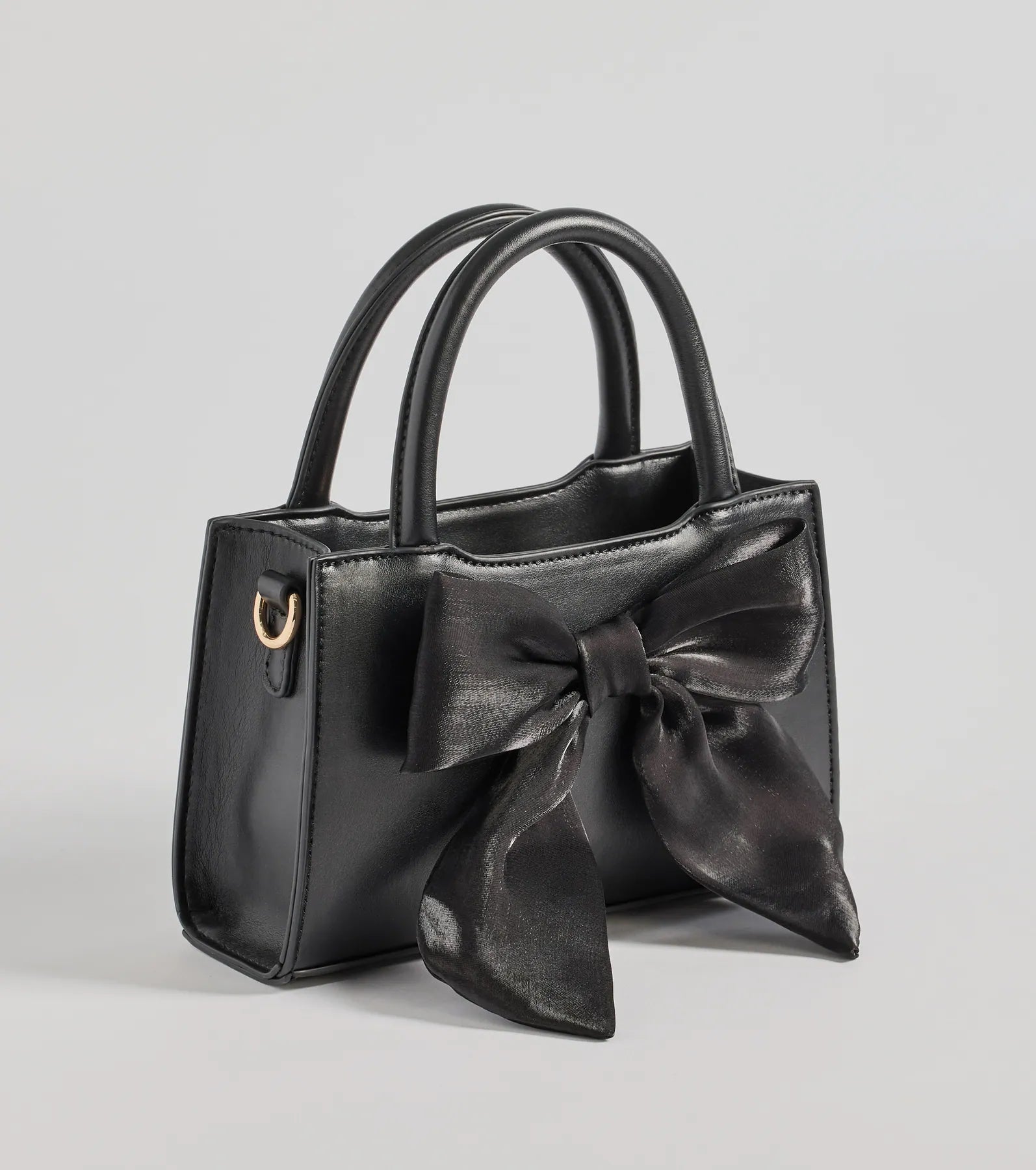 Premium Tulle Bow Faux Leather Handbag - Ultimate Style Upgrade