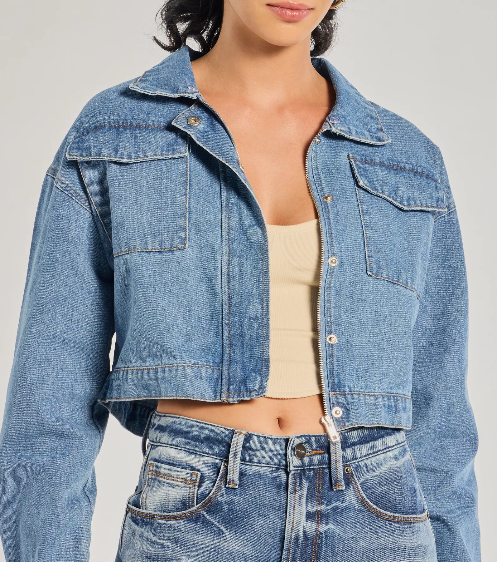 Premium Casual Faux Fur Denim Jacket - Trendsetter Edition