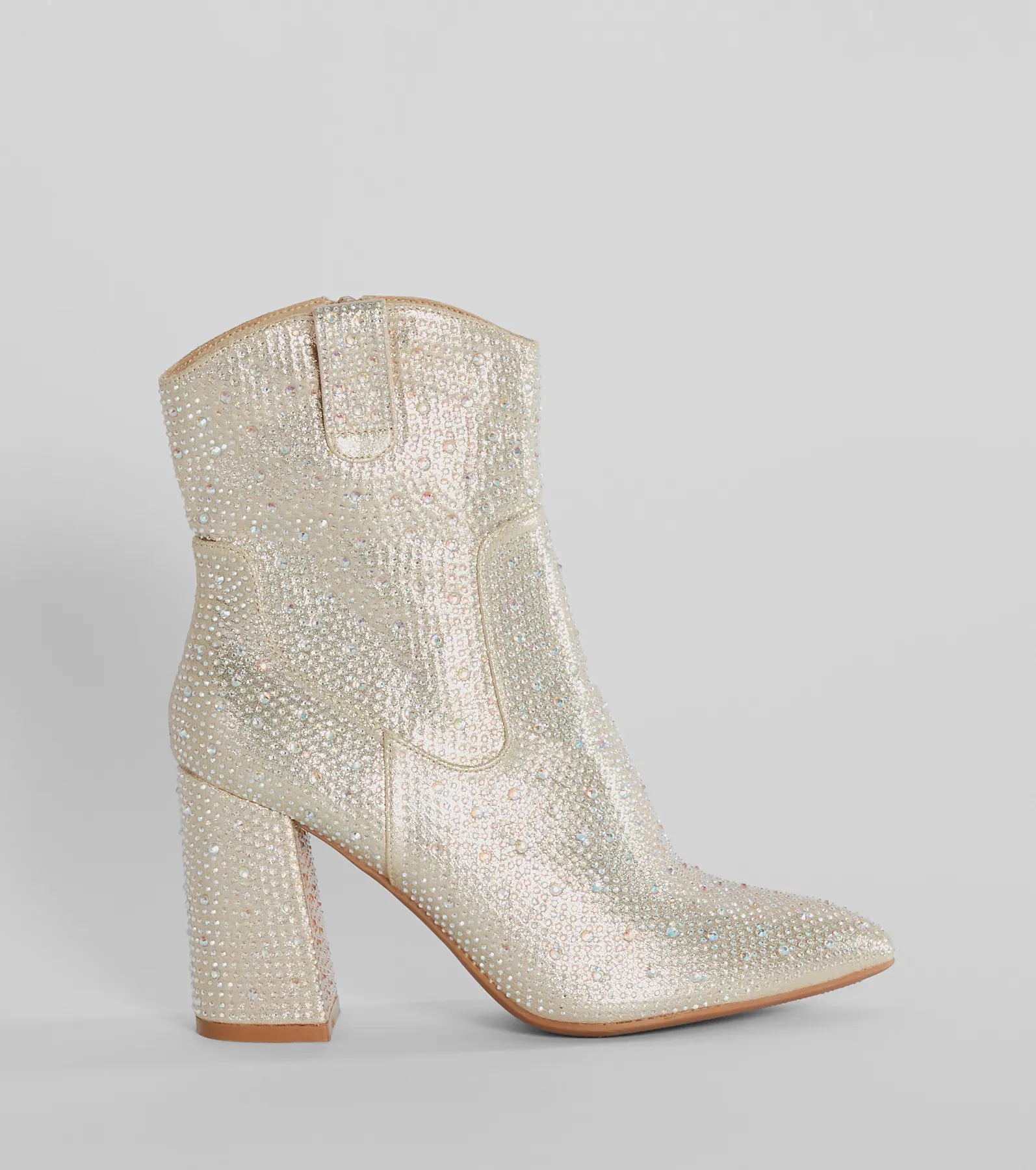 Ultimate Shimmer Rhinestone Western Booties - Premium Metallic Design