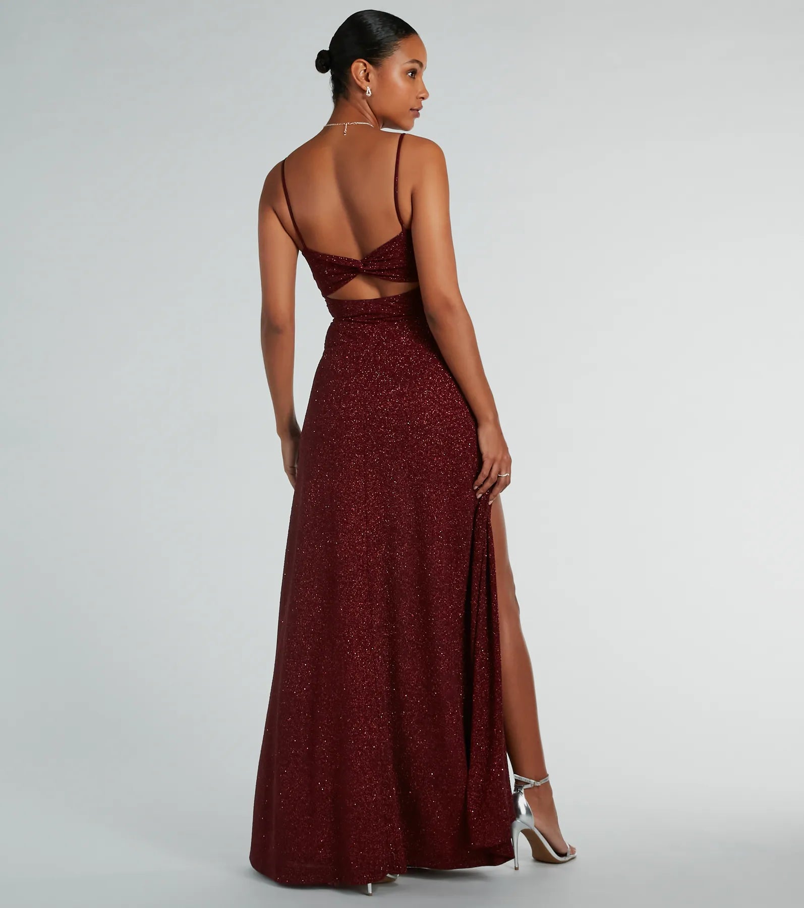 Premium Elizabeth Glitter Cutout Dress – Ultimate Formal Elegance