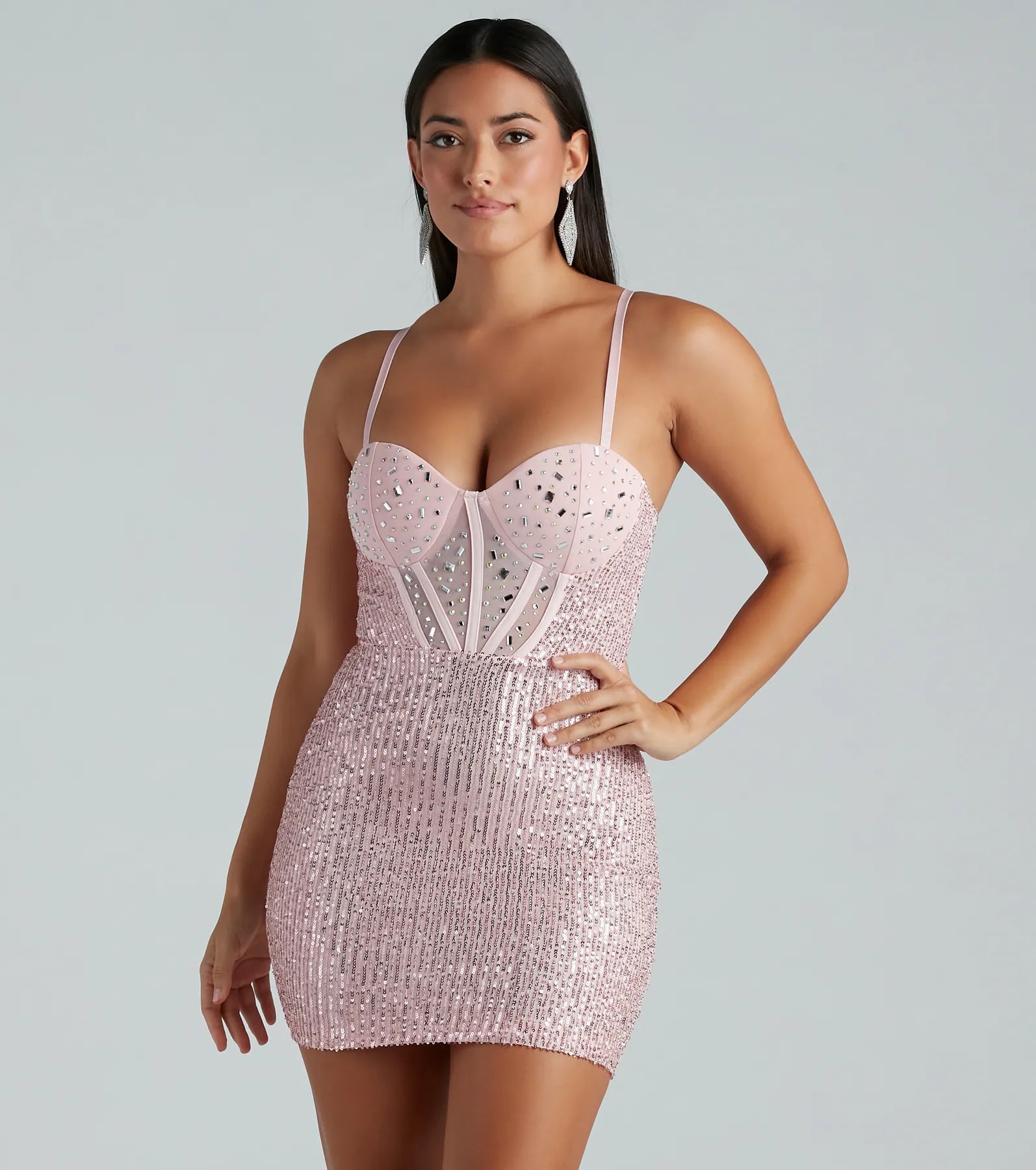 Ultimate Shine Sequin Corset Mini Dress - Dusk Til' Dawn Glam