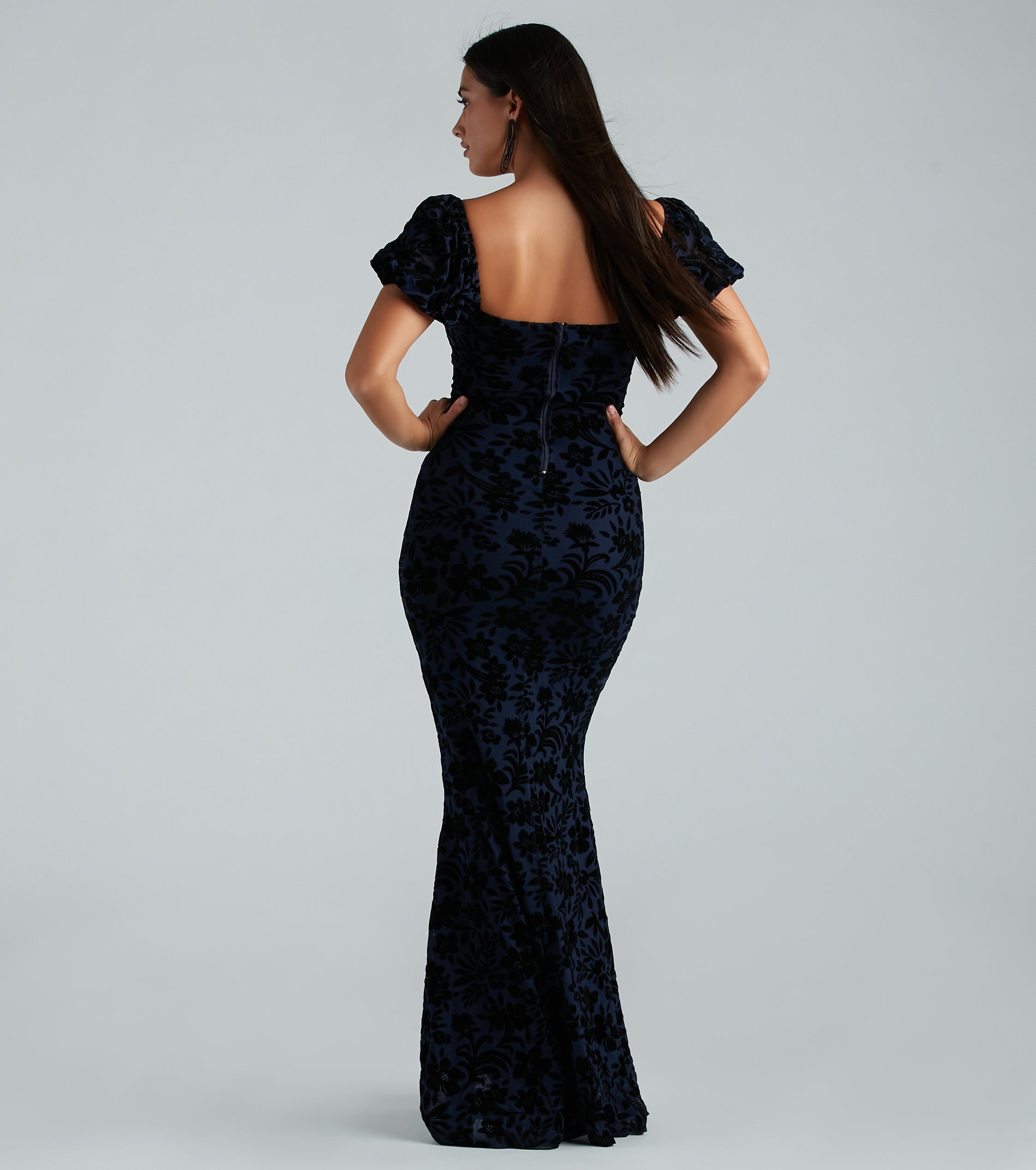 Premium Kathleen Velvet Floral Mermaid Gown - Ultimate Elegance