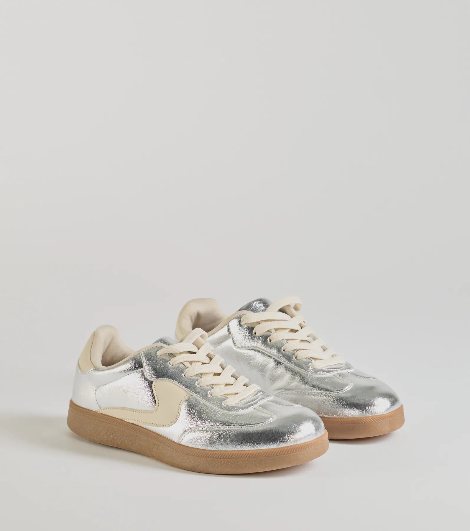 Ultimate Metallic Lace-Up Sneakers - Pair to Perfection