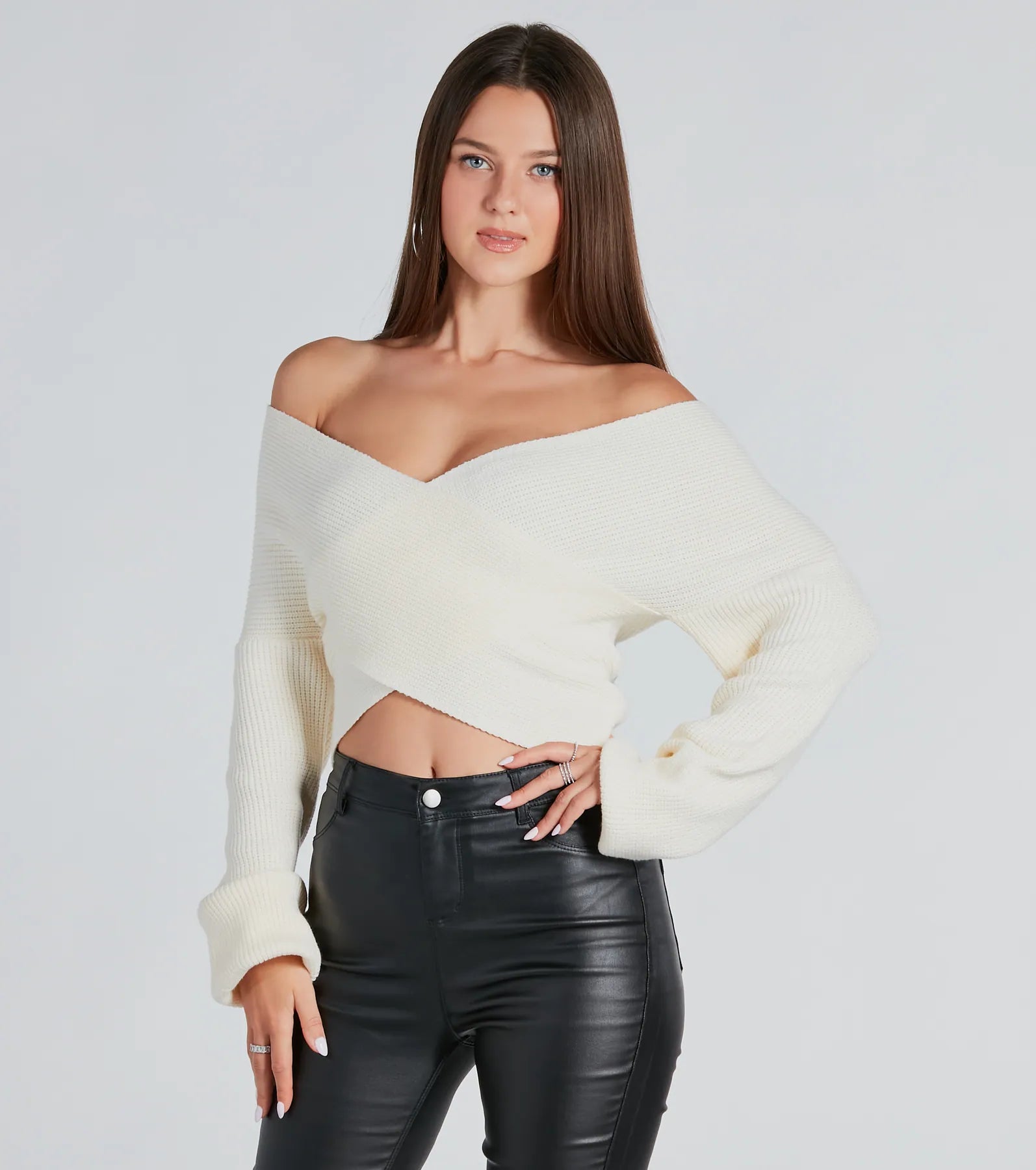 Premium Wrap-Front Ribbed Knit Sweater - Ultimate Comfort & Style