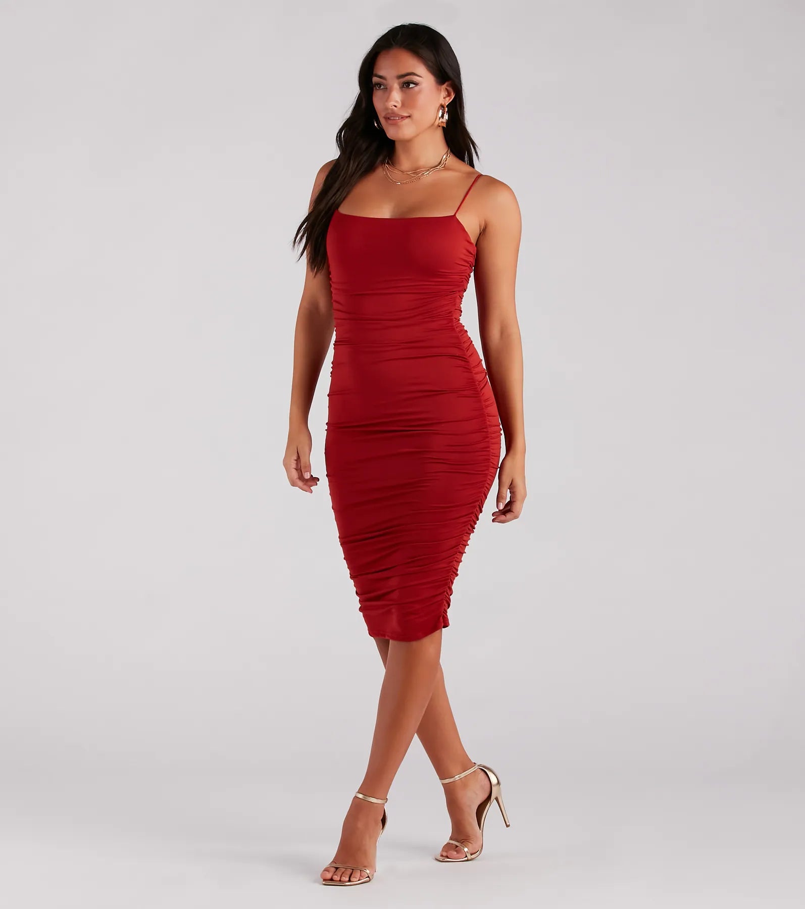 Ultimate Ruched Midi Dress - Premium Style & Comfort