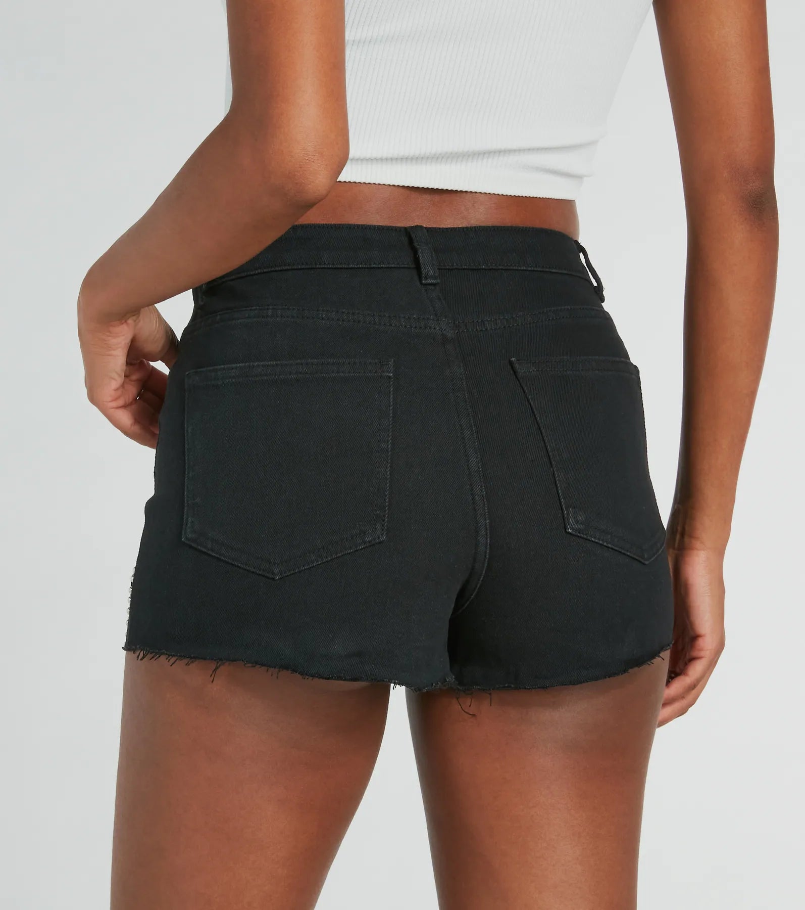 Ultimate Chic High-Rise Studded Denim Shorts