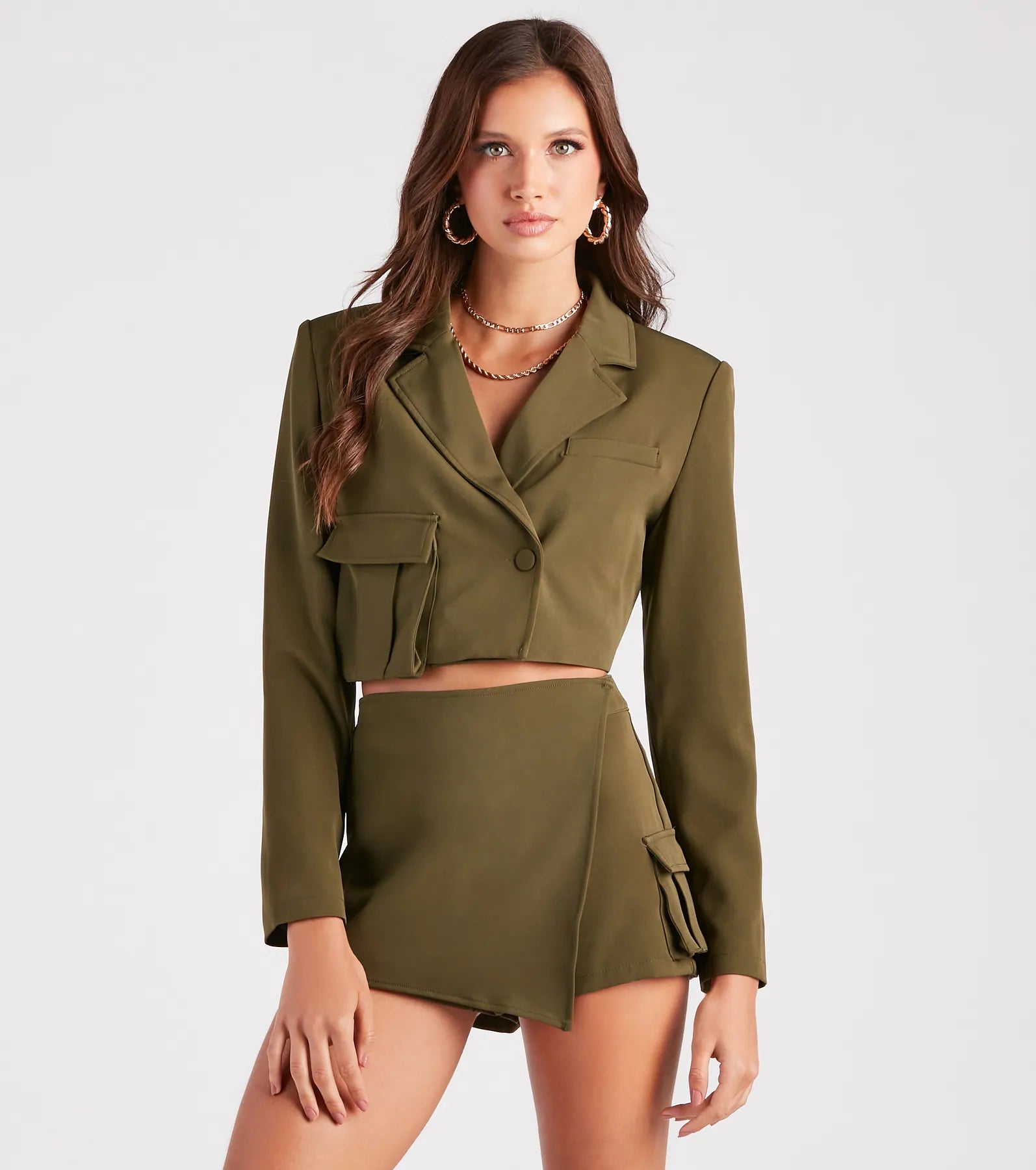 Premium Cargo Cutie Structured Crop Blazer - Ultimate Style Upgrade