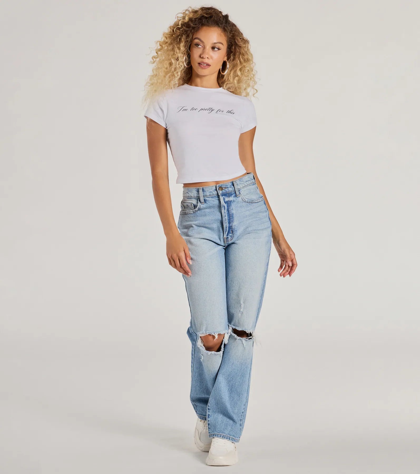 Ultimate 'I'm Too Pretty For This' Crop Graphic Tee