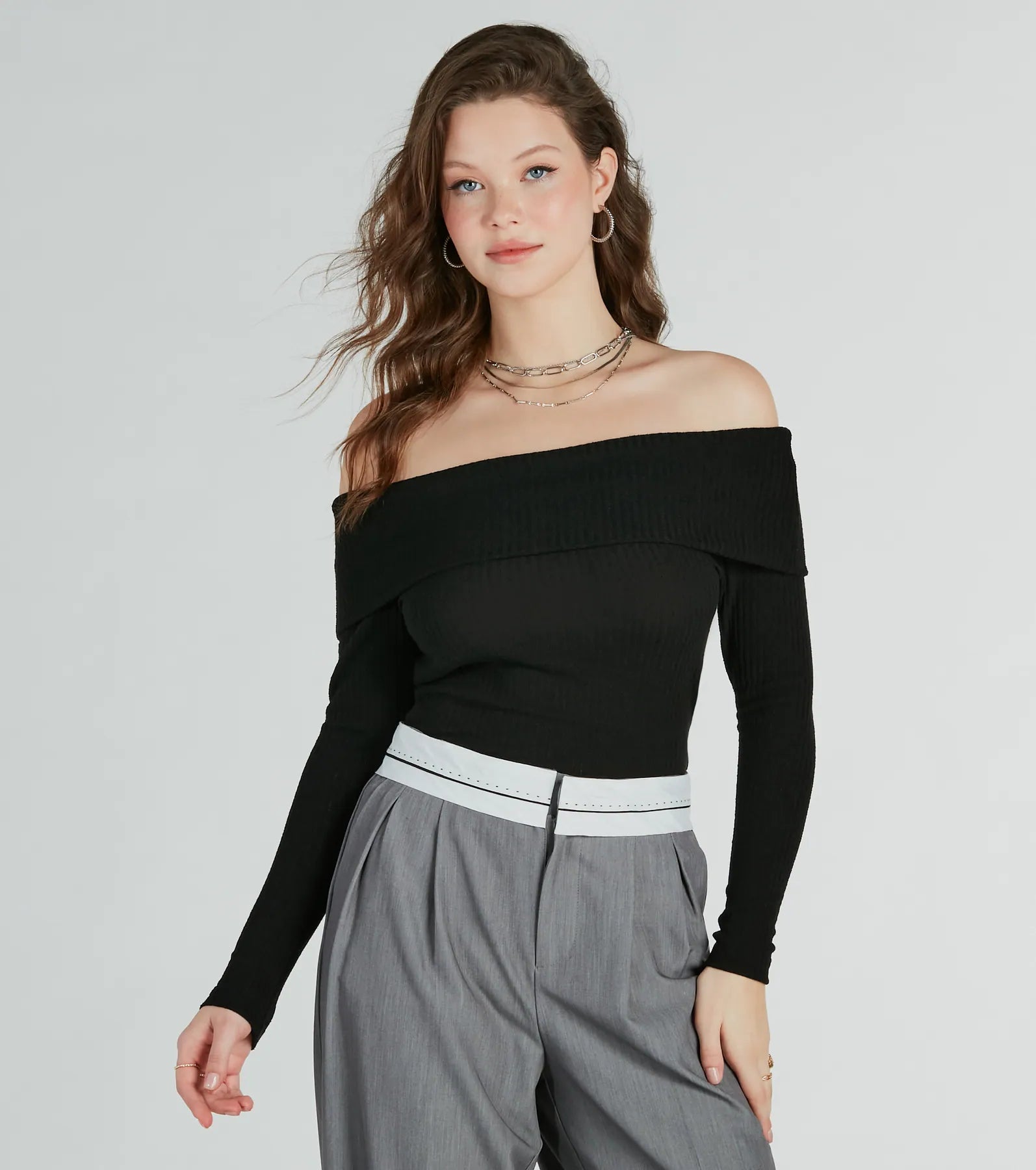 Ultimate Chic Off-The-Shoulder Long Sleeve Top - Elevate Your Style