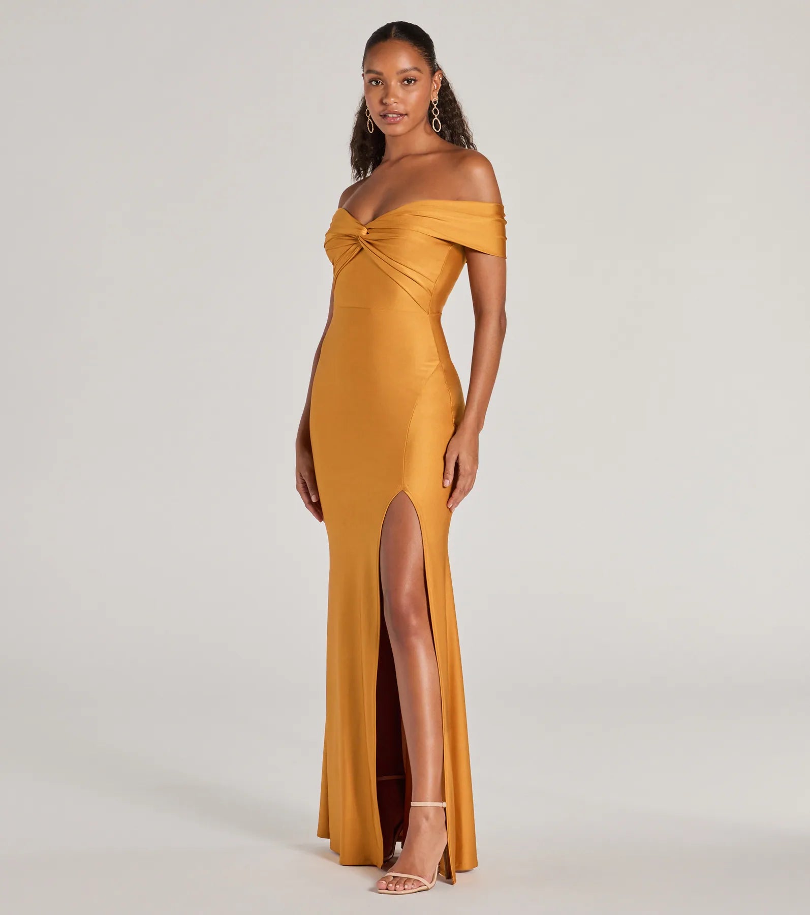 Premium Steff Off-The-Shoulder Mermaid Slit Formal Dress - Ultimate Elegance