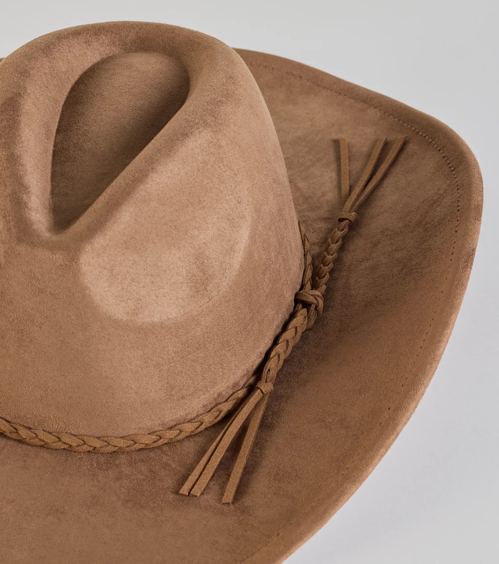 Premium Wild West Braid Faux Suede Cowboy Hat