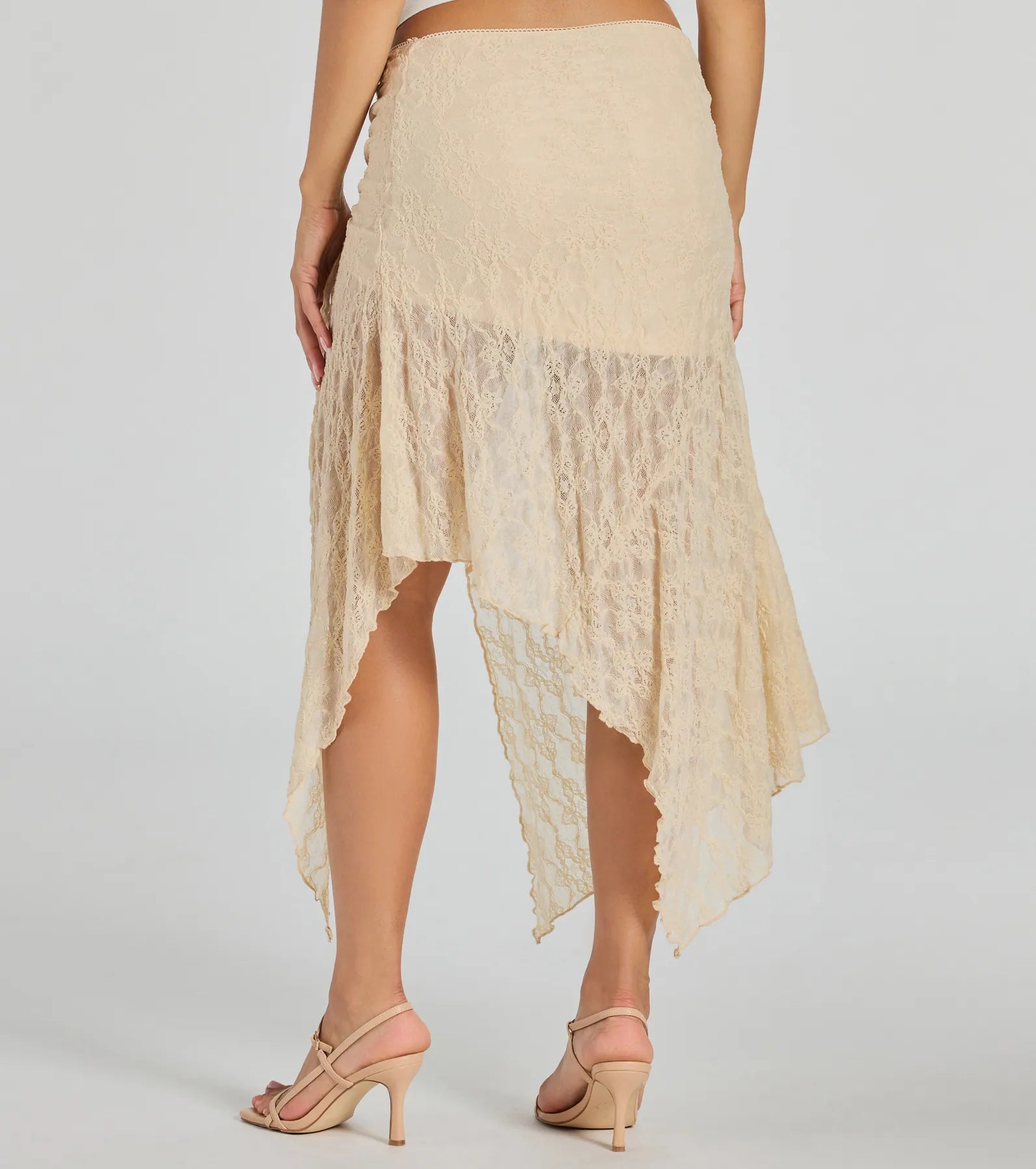 Premium Boho Sheer Lace Asymmetric Maxi Skirt - Ultimate Flowy Style