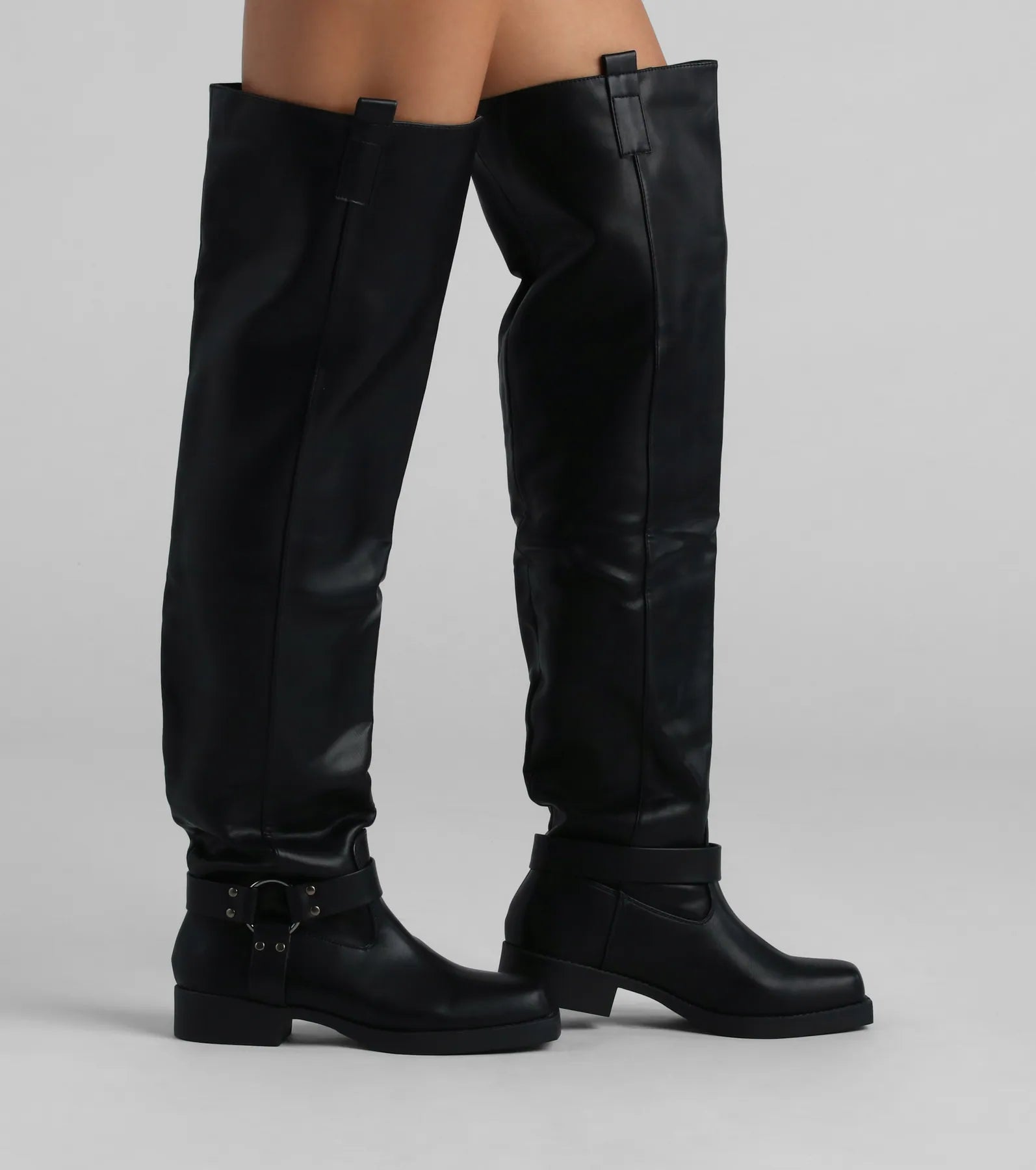 Ultimate Places To Be Seen Faux Leather Thigh-High Boots