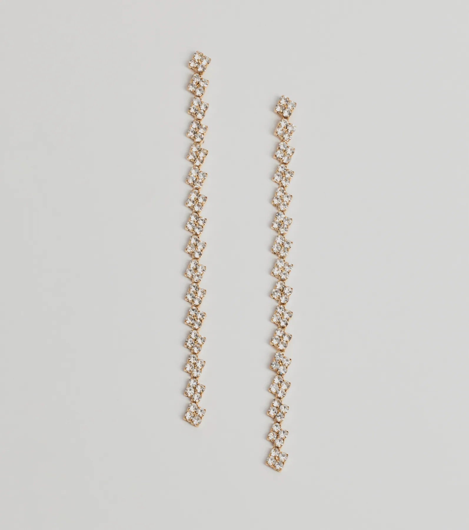 Ultimate Glam Rhinestone Linear Earrings - Shine Bright