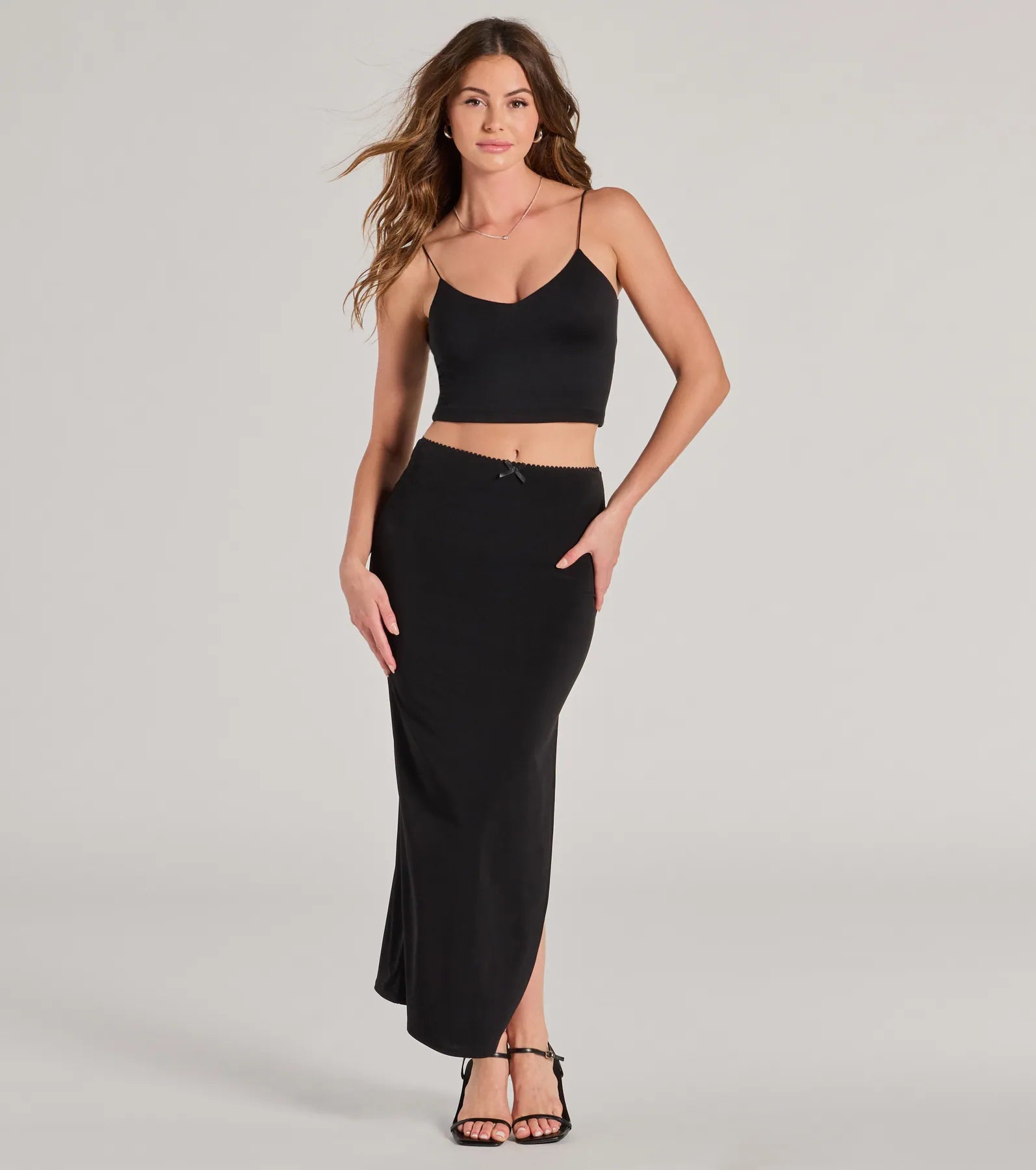 Ultimate Elegance High Rise Slit Maxi Skirt