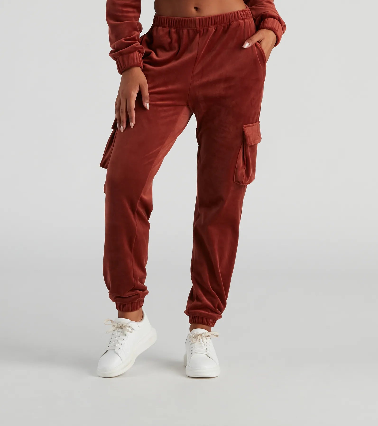 Ultimate Comfort Velour Cargo Joggers