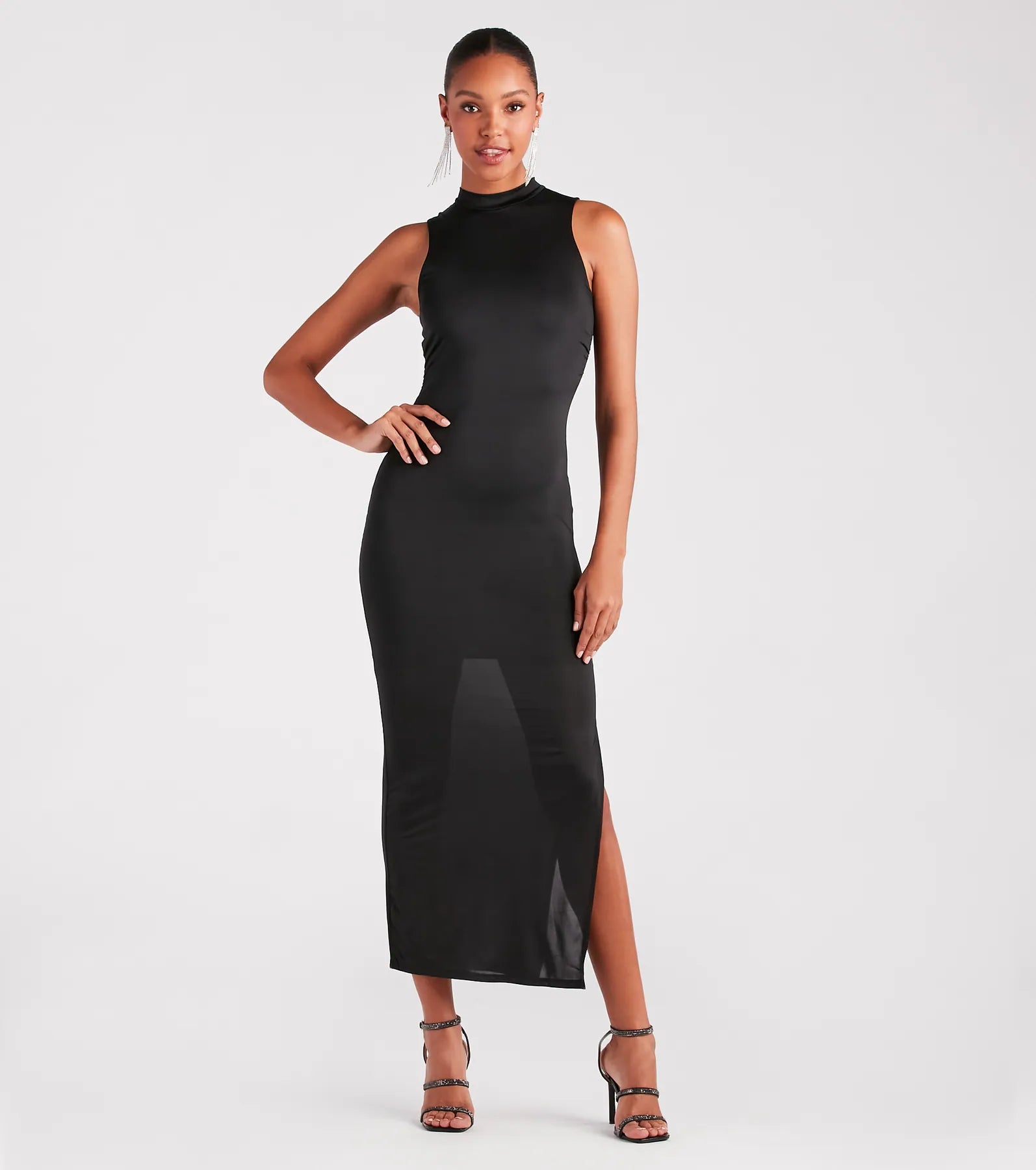 Premium Curve Allure Mock Neck Maxi Dress