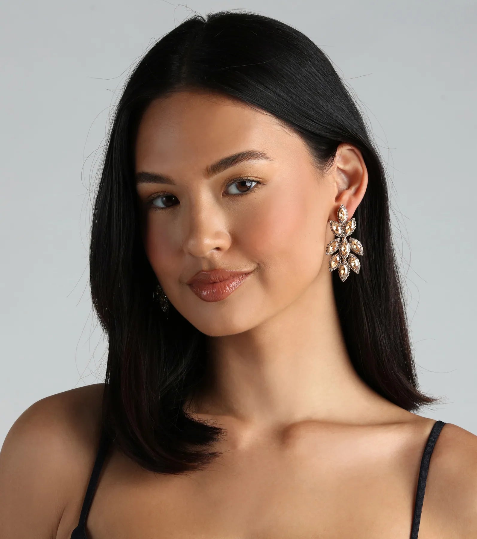 Ultimate Shimmering Elegance Gemstone Leaf Drop Earrings