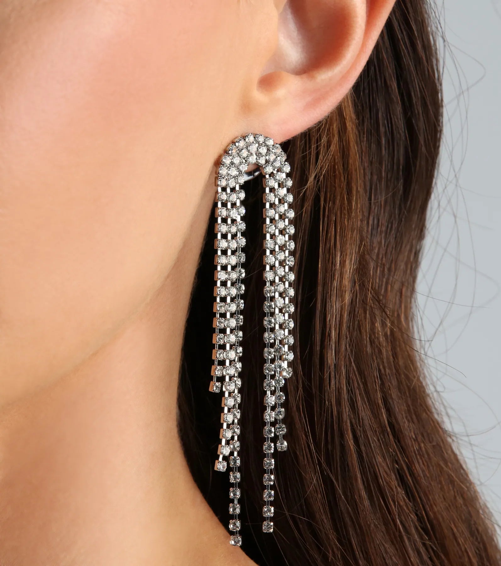 Ultimate Glam Rhinestone Fringe Earrings