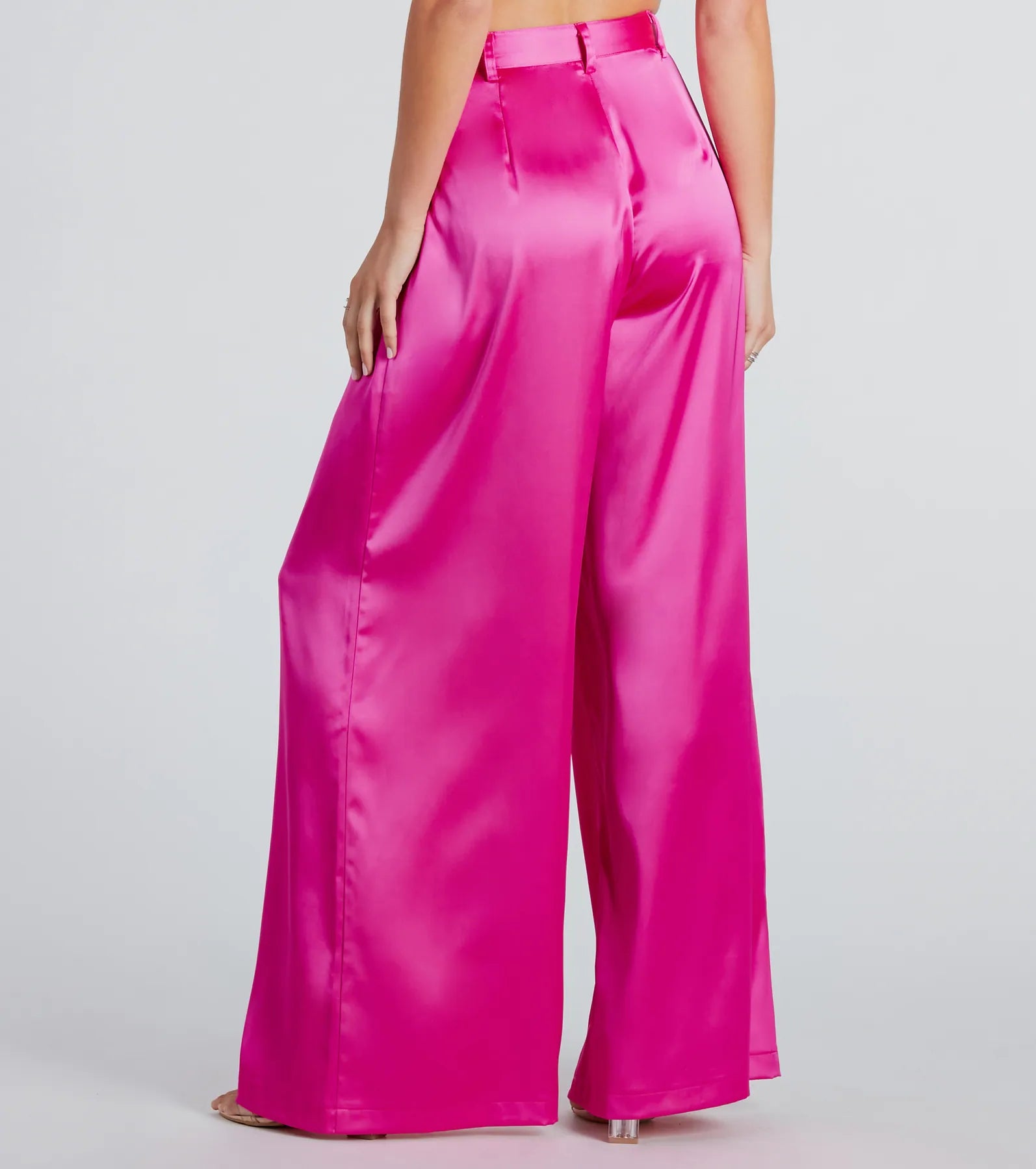 Premium Satin Wide-Leg Pants - Power Vibe Collection