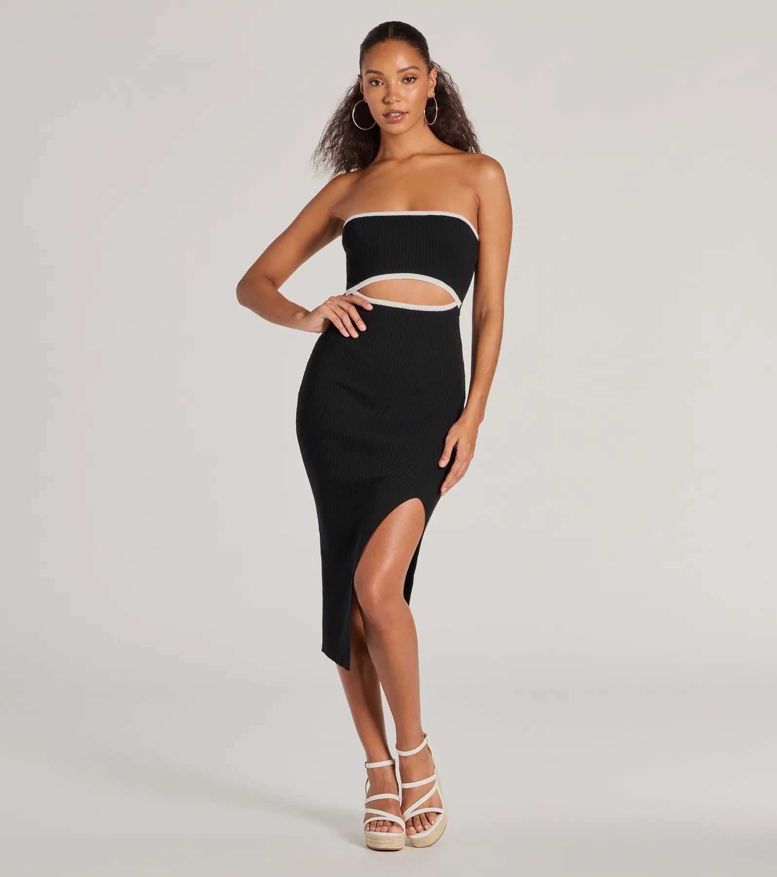 Ultimate Strapless Ribbed Knit Midi Dress - Premium Style