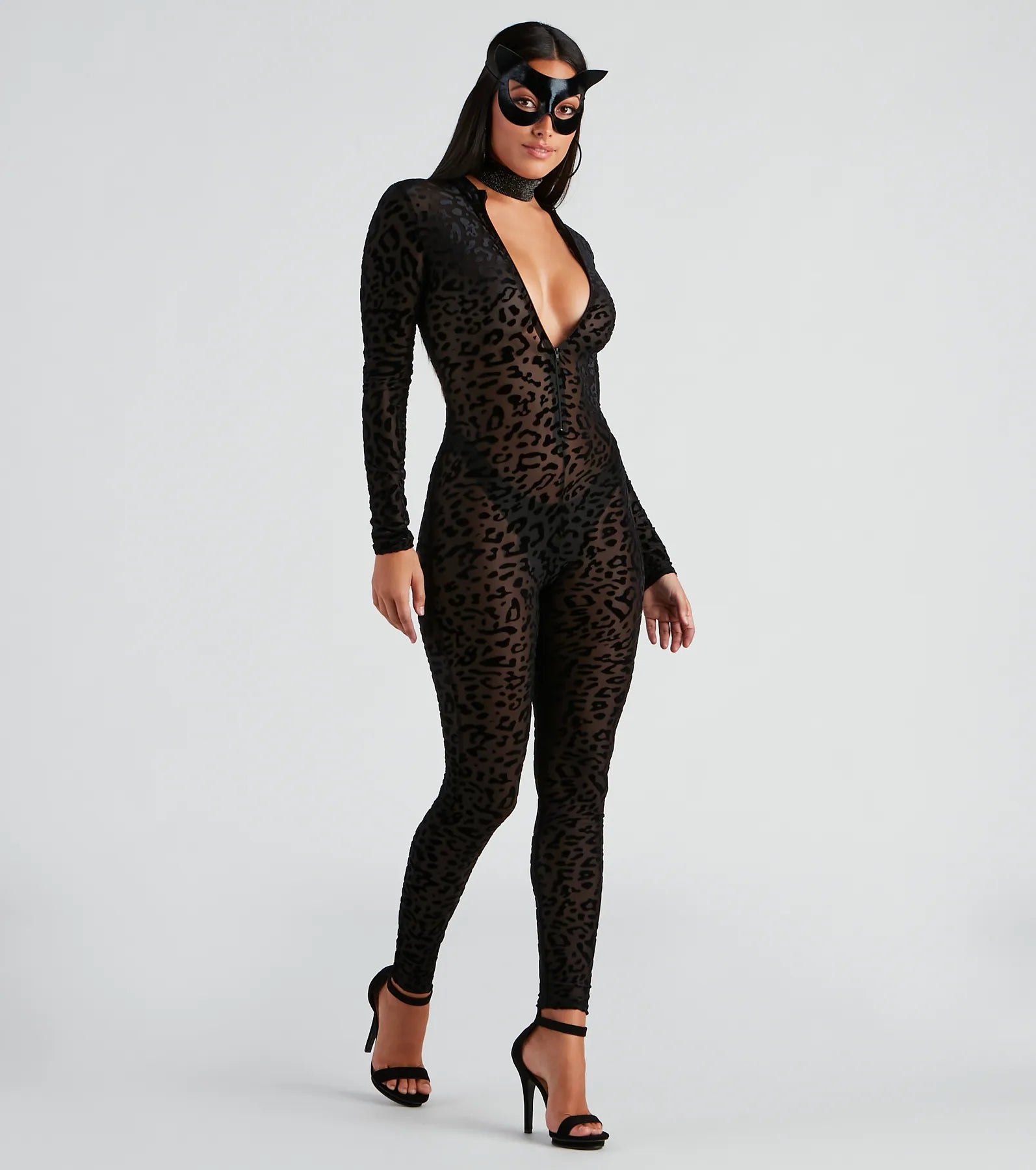 Ultimate Fierce Flair Leopard Print Sheer Mesh Catsuit