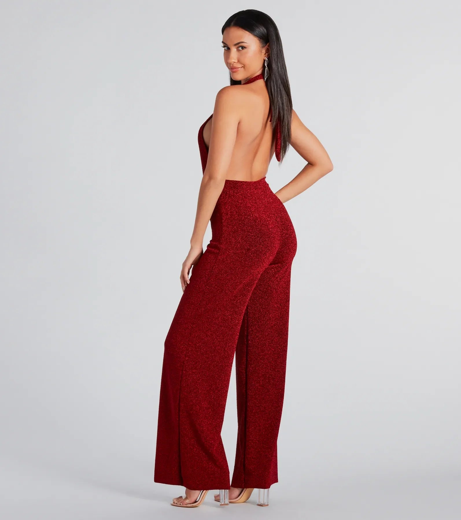 Ultimate Spark Of Glamour Halter Backless Jumpsuit