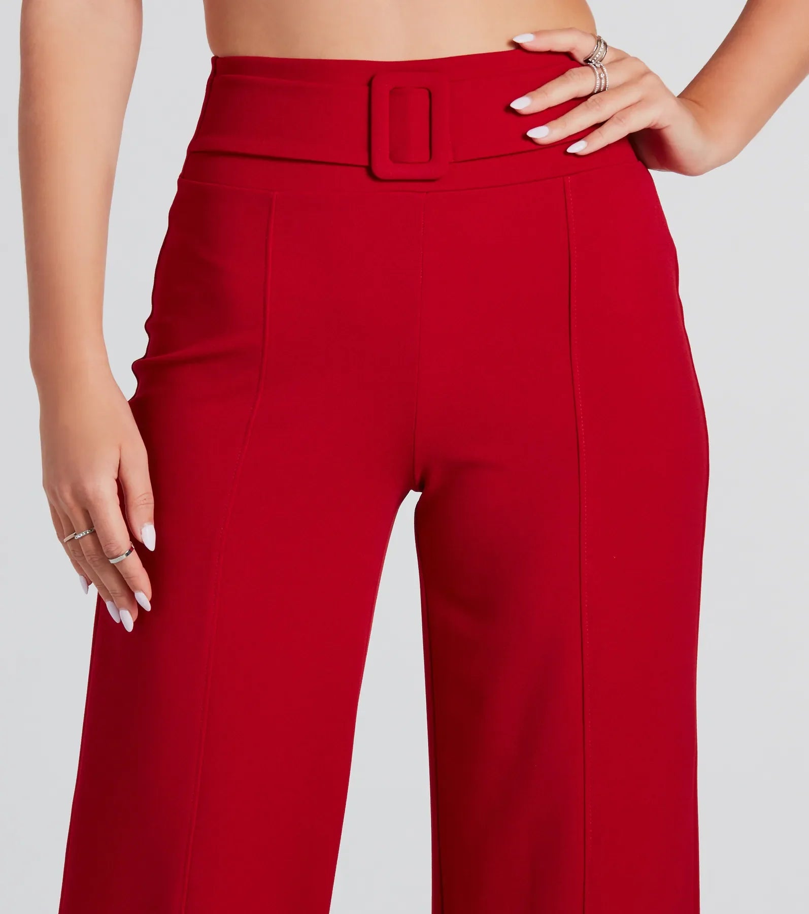 Premium Chic Belt-Detail Trouser Pants - Ultimate Style Upgrade