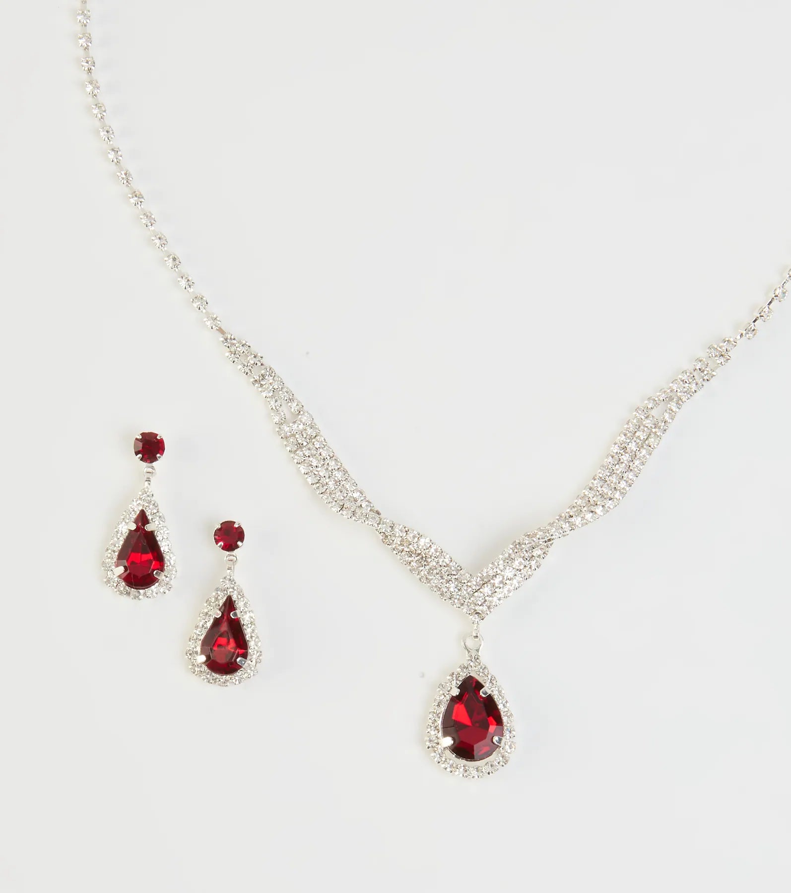 Premium Glamour Gemstone Jewelry Set – Necklace & Earrings
