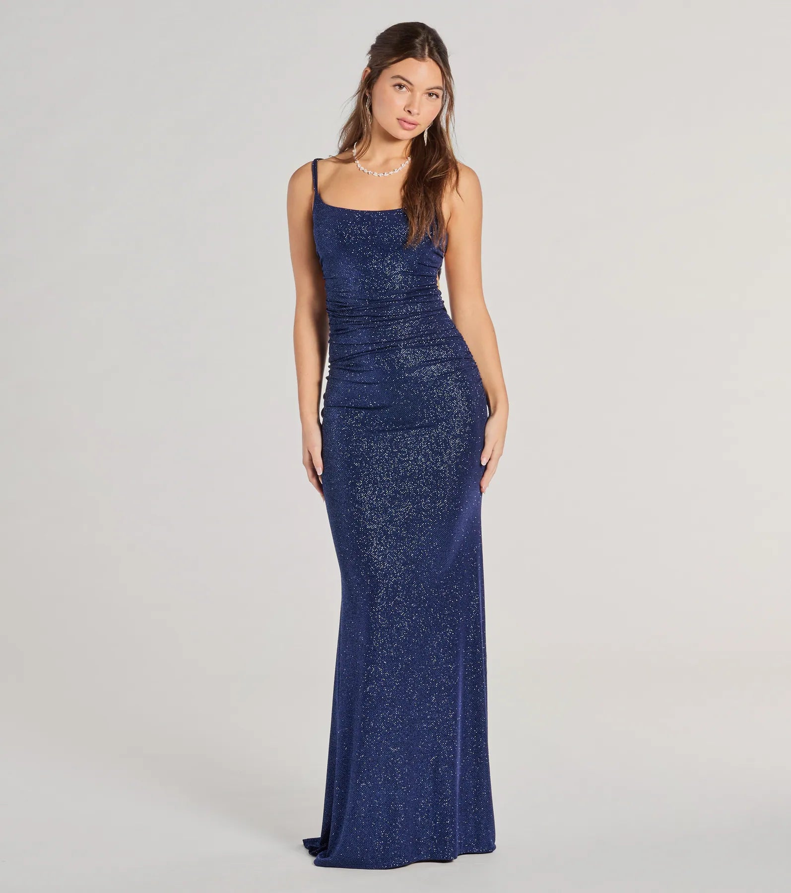 Premium Rylie Glitter Lace-Up Evening Gown