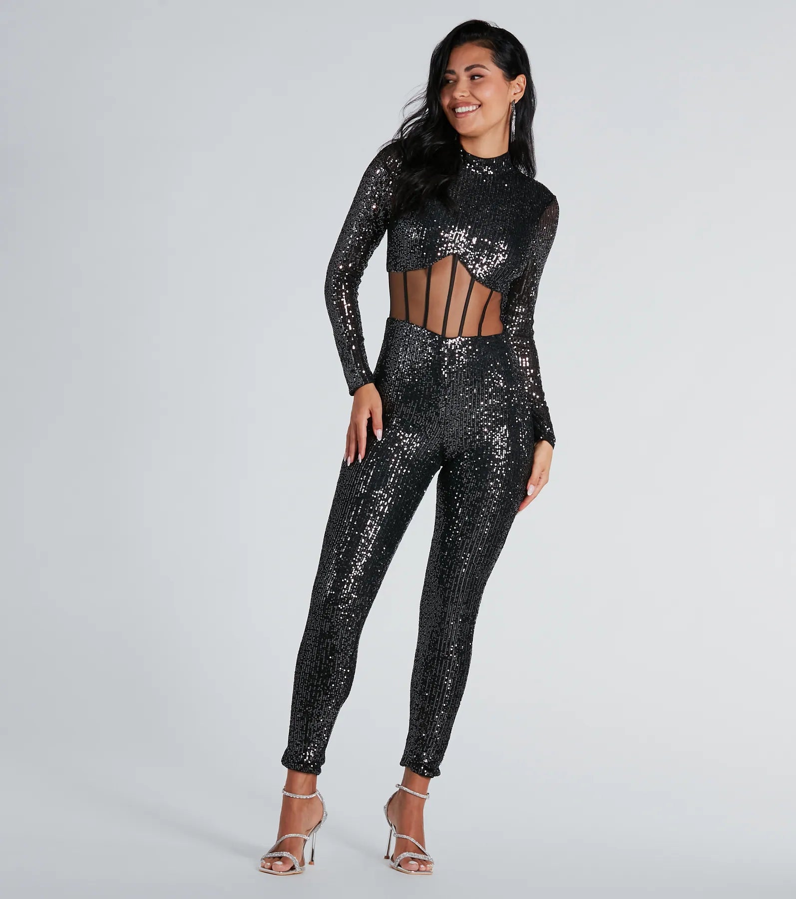 Ultimate Glam Sequin Corset Catsuit for Party Nights