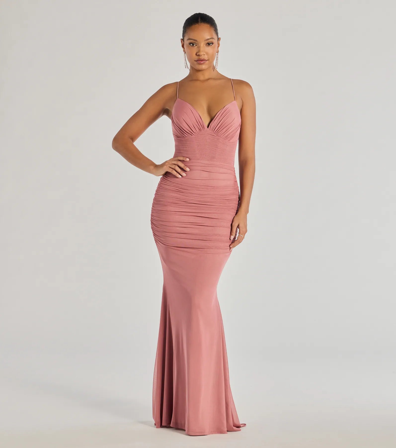 Ultimate Lexi Elegance: Mesh Lace-Up Mermaid Gown