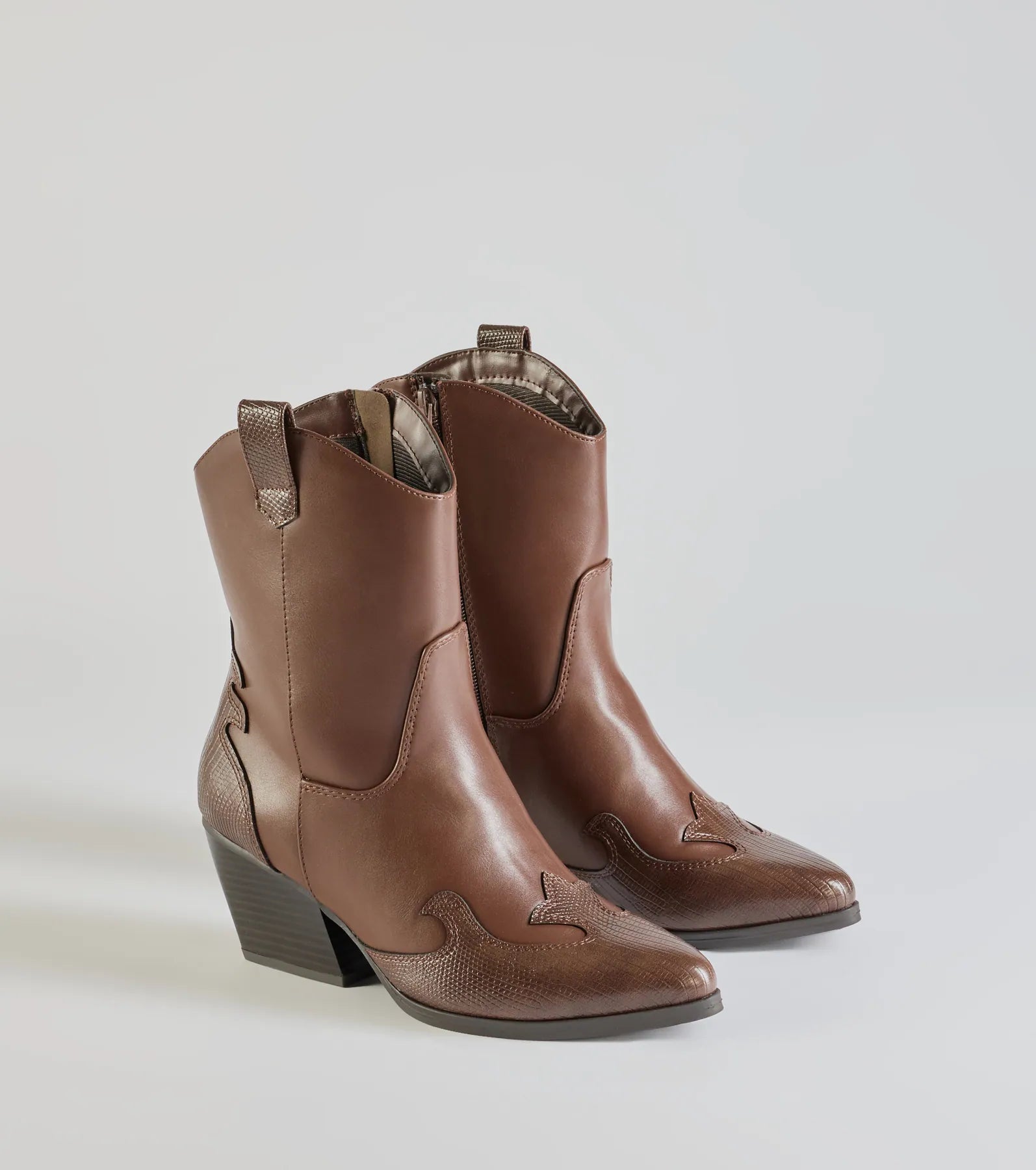 Premium Faux Leather Western Booties - Ultimate Style Upgrade