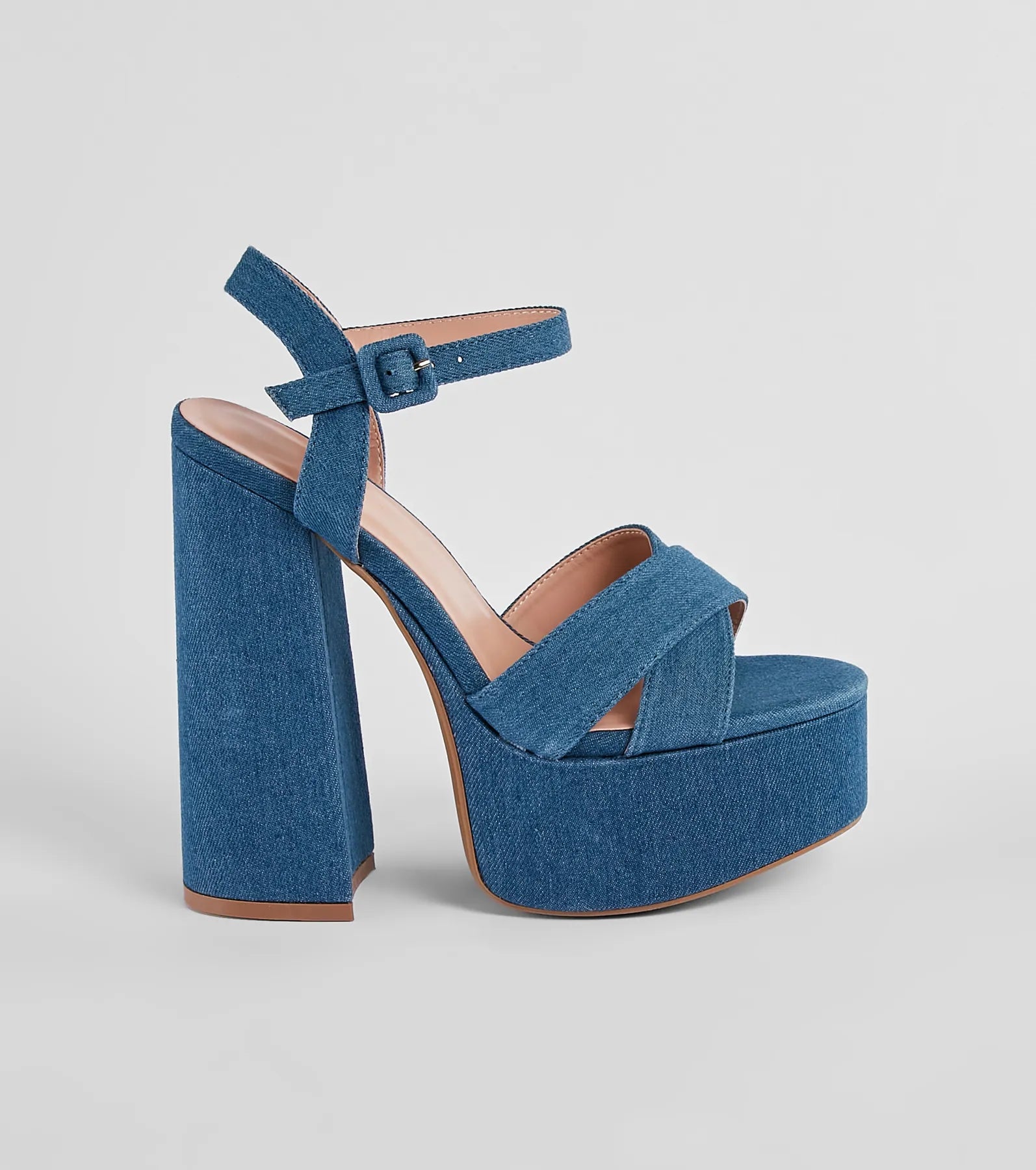 Premium Denim Platform Block Heels - Ultimate Style Statement