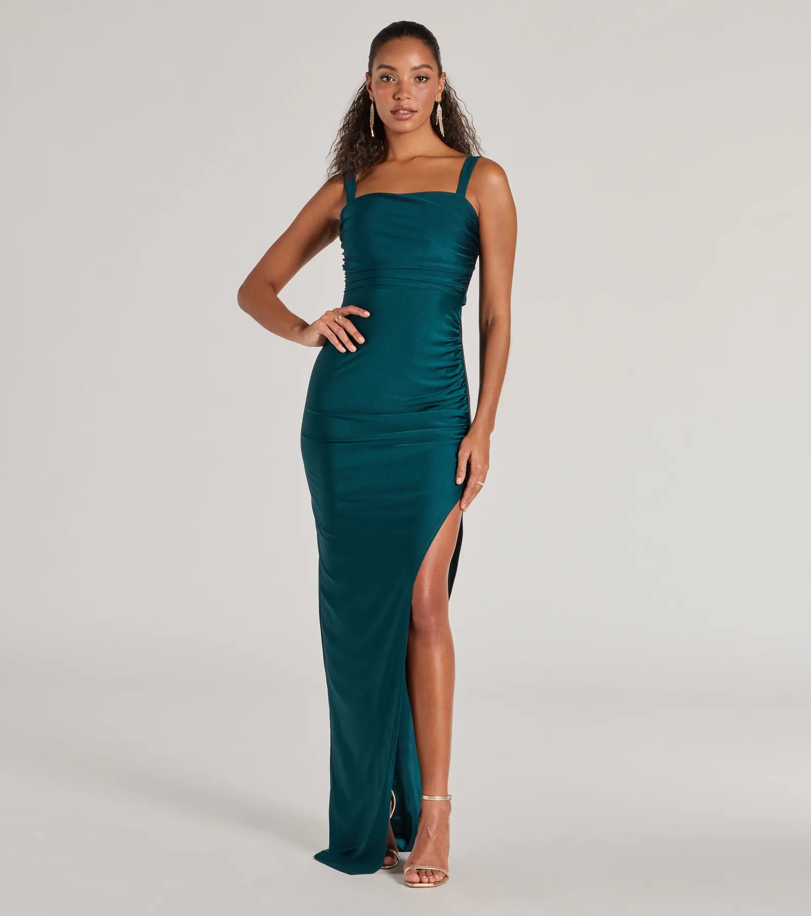 Premium Aliza Backless High Slit Slim-Fit Formal Dress - Ultimate Glamour