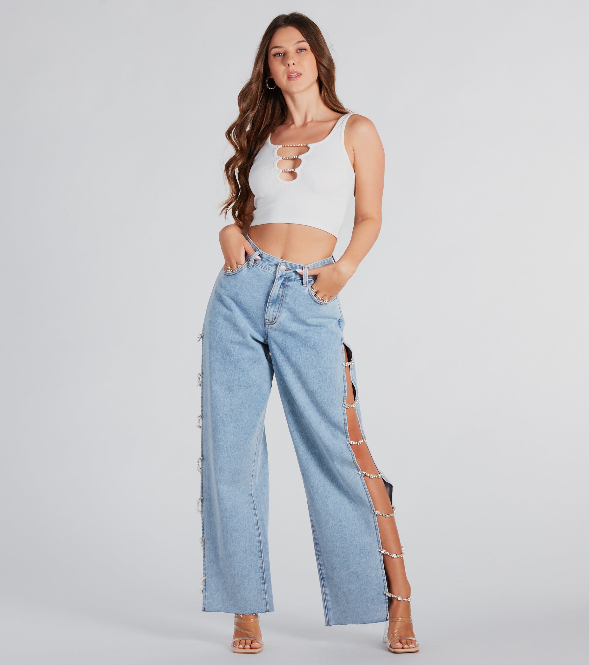 Ultimate Glam Crush High-Rise Gemstone Denim Jeans