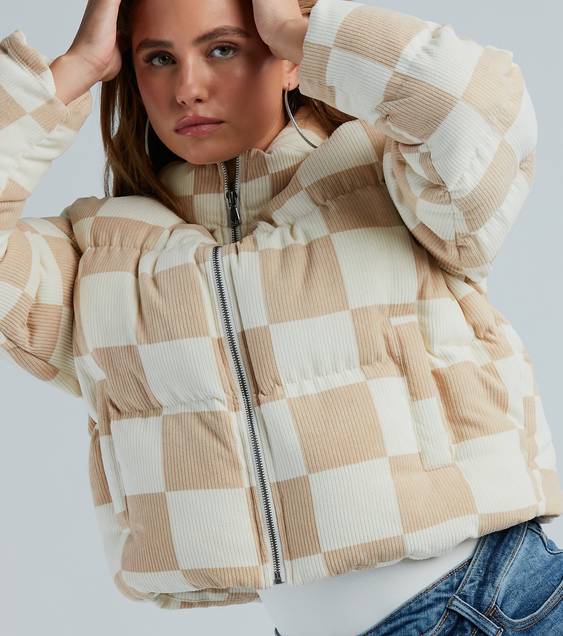 Ultimate Check It Off Corduroy Puffer Jacket - Cozy & Trendy