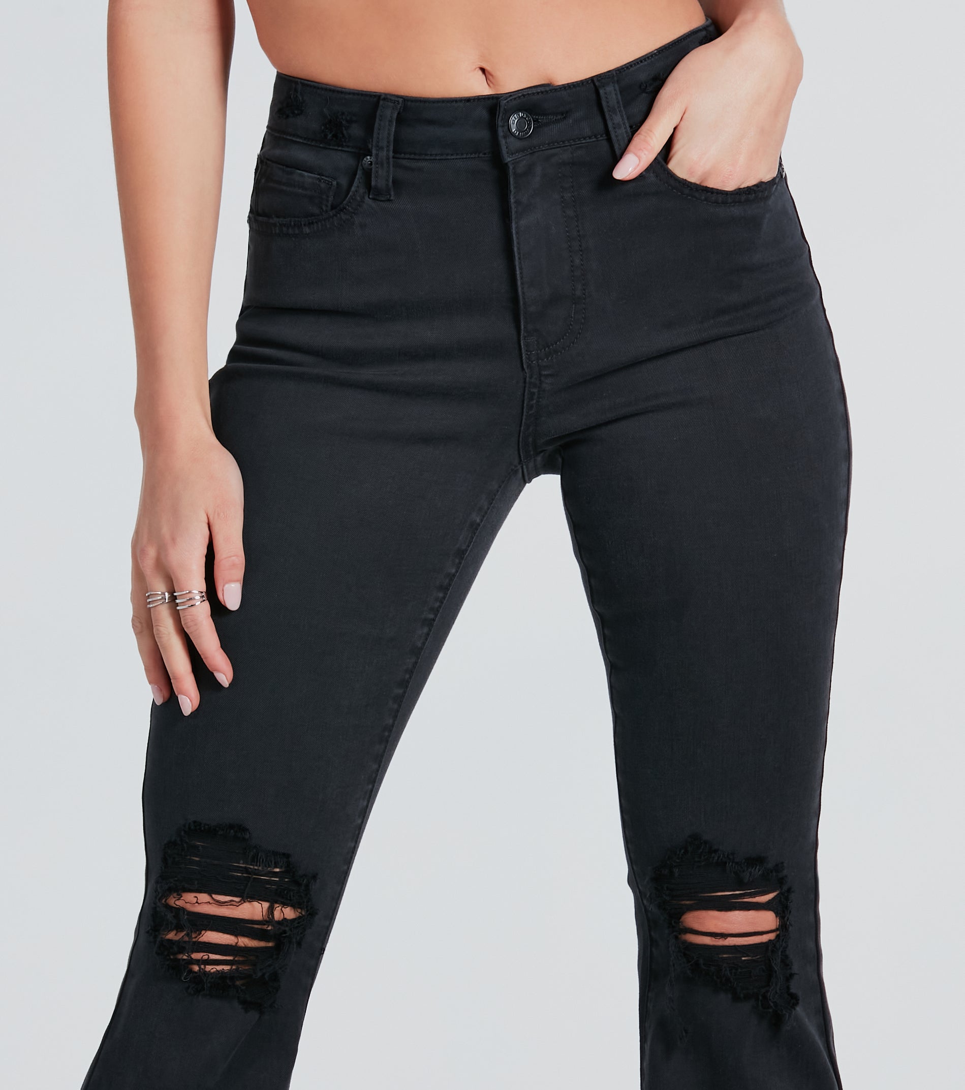 Ultimate High-Rise Destructed Flare Jeans by Windsor Denim - Upgrade Your Style