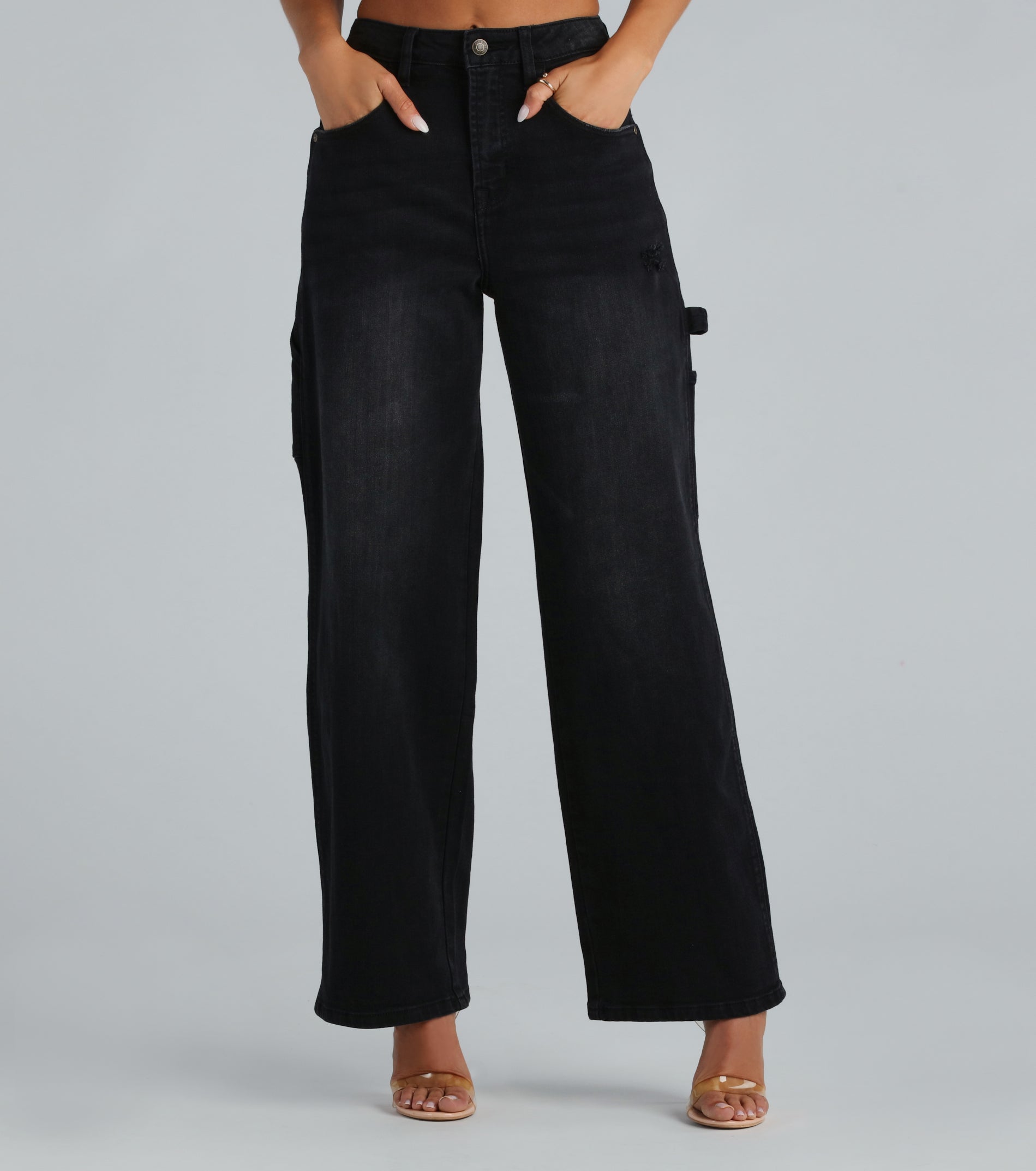 Trish Premium Mid-Rise Wide-Leg Carpenter Jeans