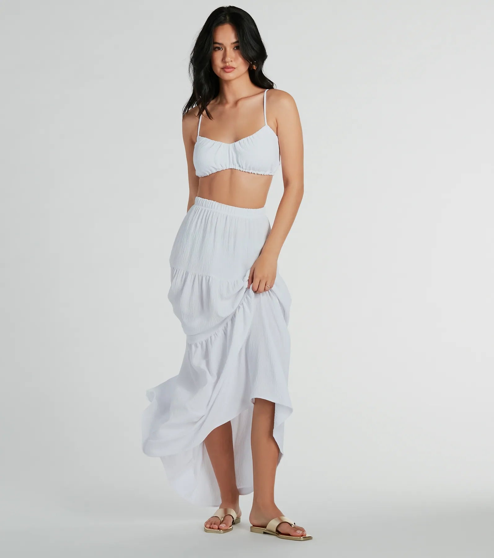 Premium Flawless Duo Ruched Tube Crop Top - Ultimate Summer Style