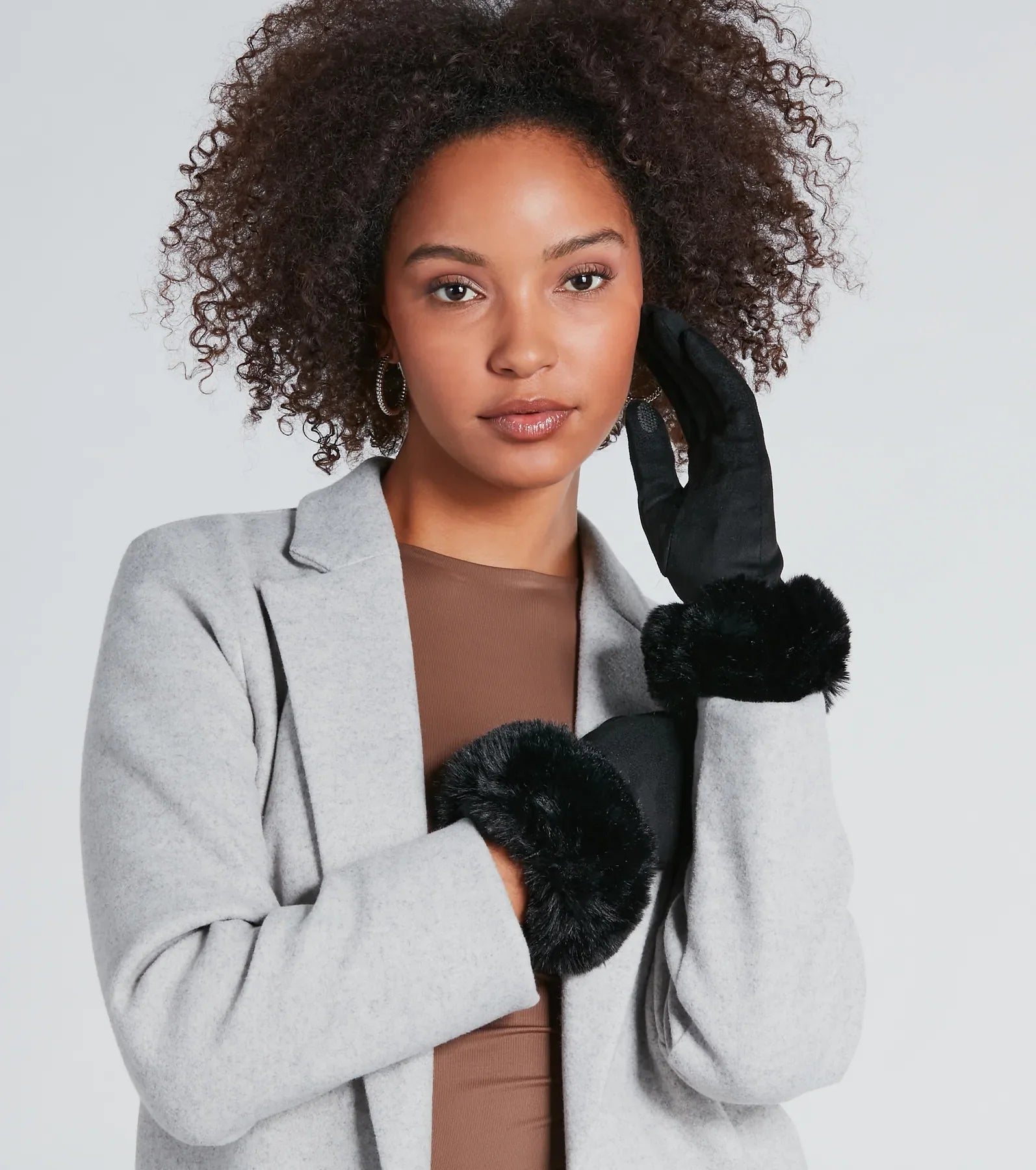 Premium Cold Weather Faux Fur Trim Gloves - Ultimate Winter Style